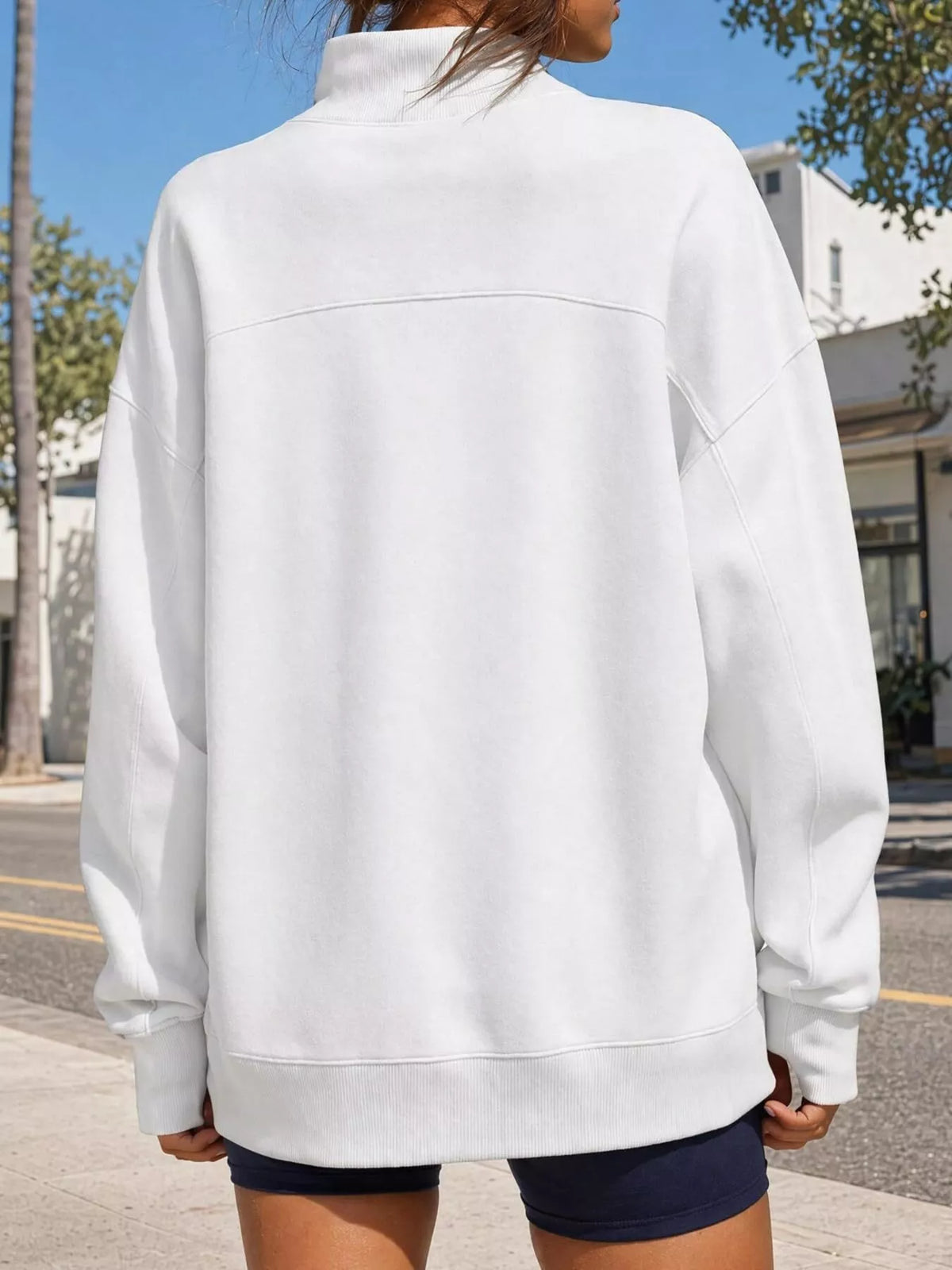 Mock Neck Oversized Sweatshirt