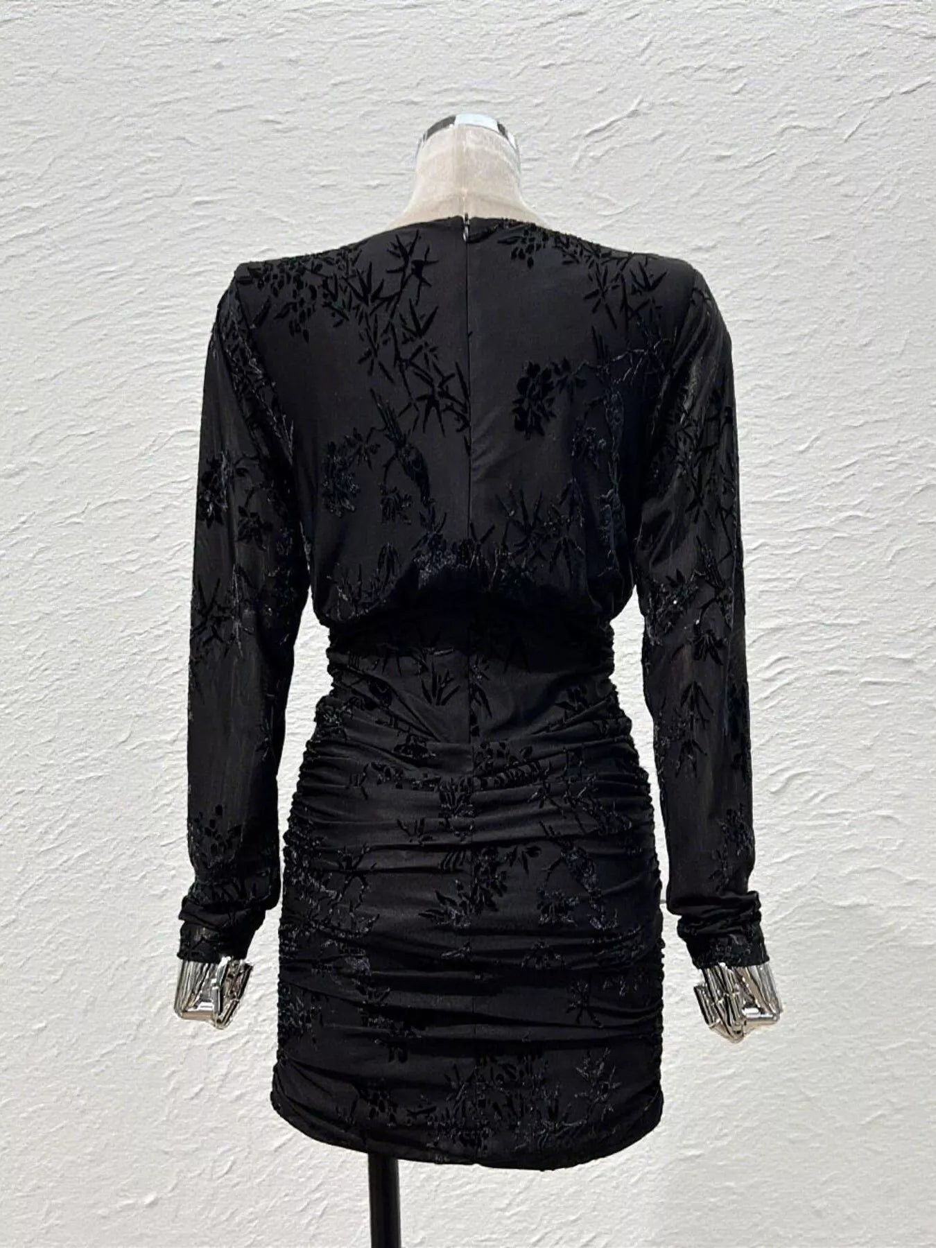 Ruched Long Sleeve Mini Dress