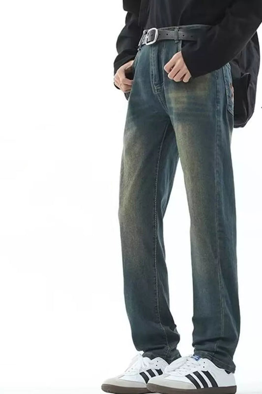 Men's Full Size Vintage Wash Straight Leg Jeans Plus Size