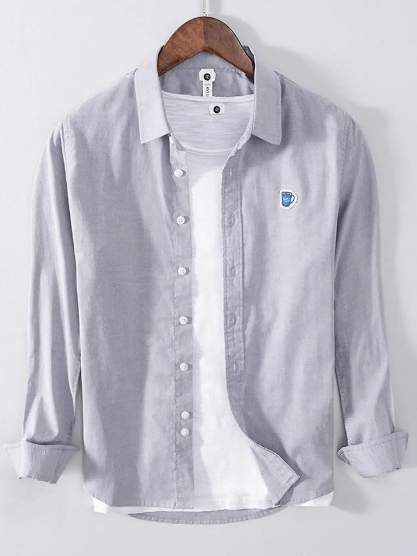 Men's Plus Size Button Up Long Sleeve Shirt