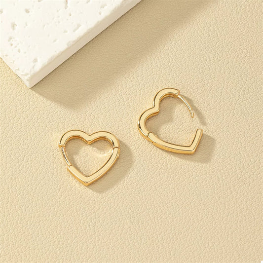 Alloy Heart Shape Hoop Earrings