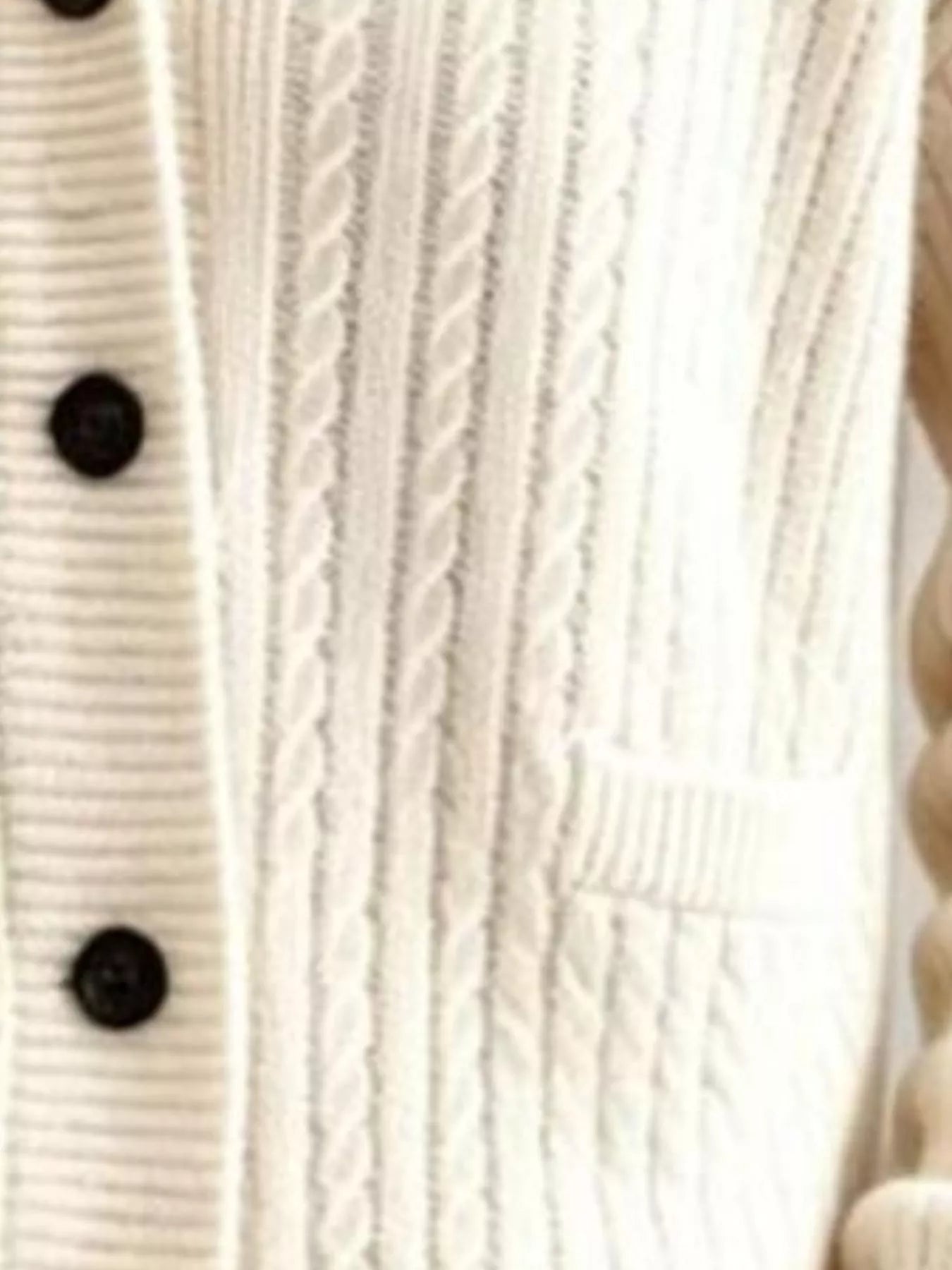 Full Size Shawl Collar Cable Knit Cardigan Plus Size