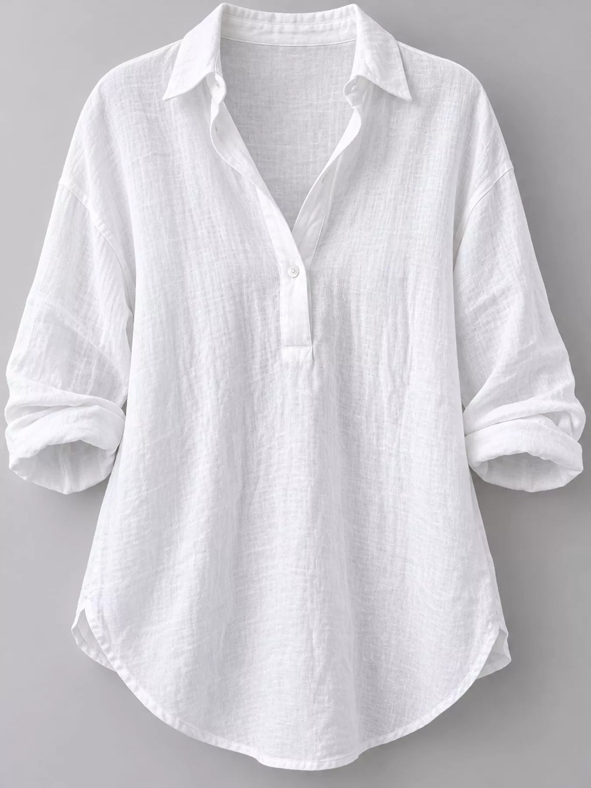 Collared Neck Long Sleeve Blouse