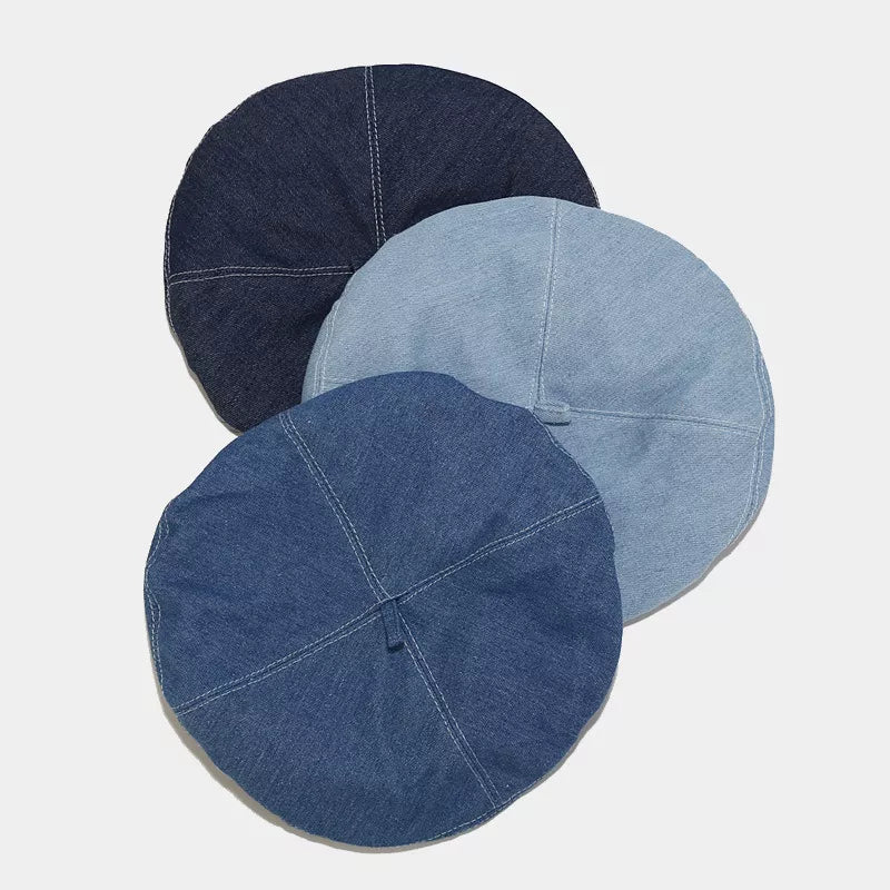 Vintage Style Denim Beret Hat