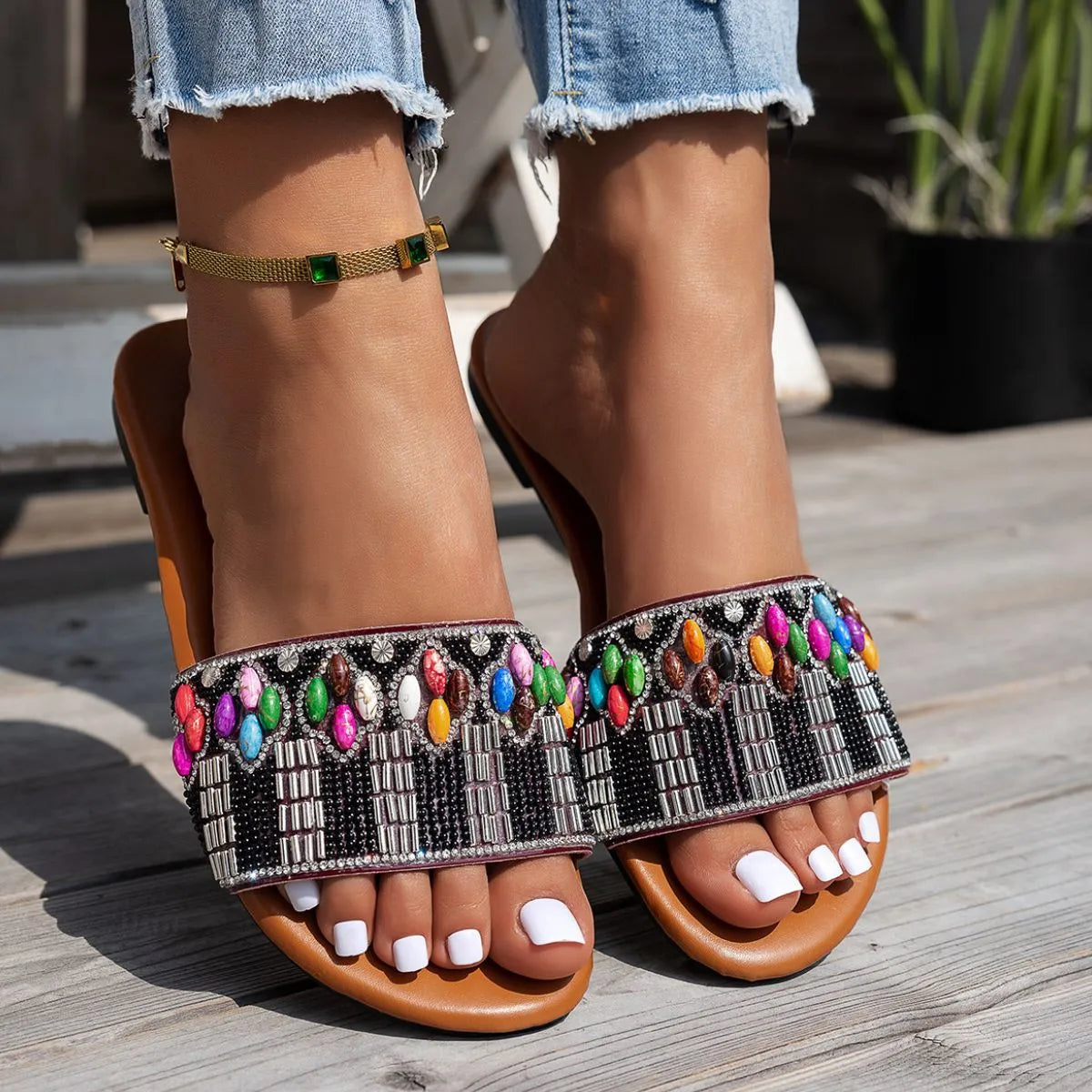 Open Toe Flats Sandals
