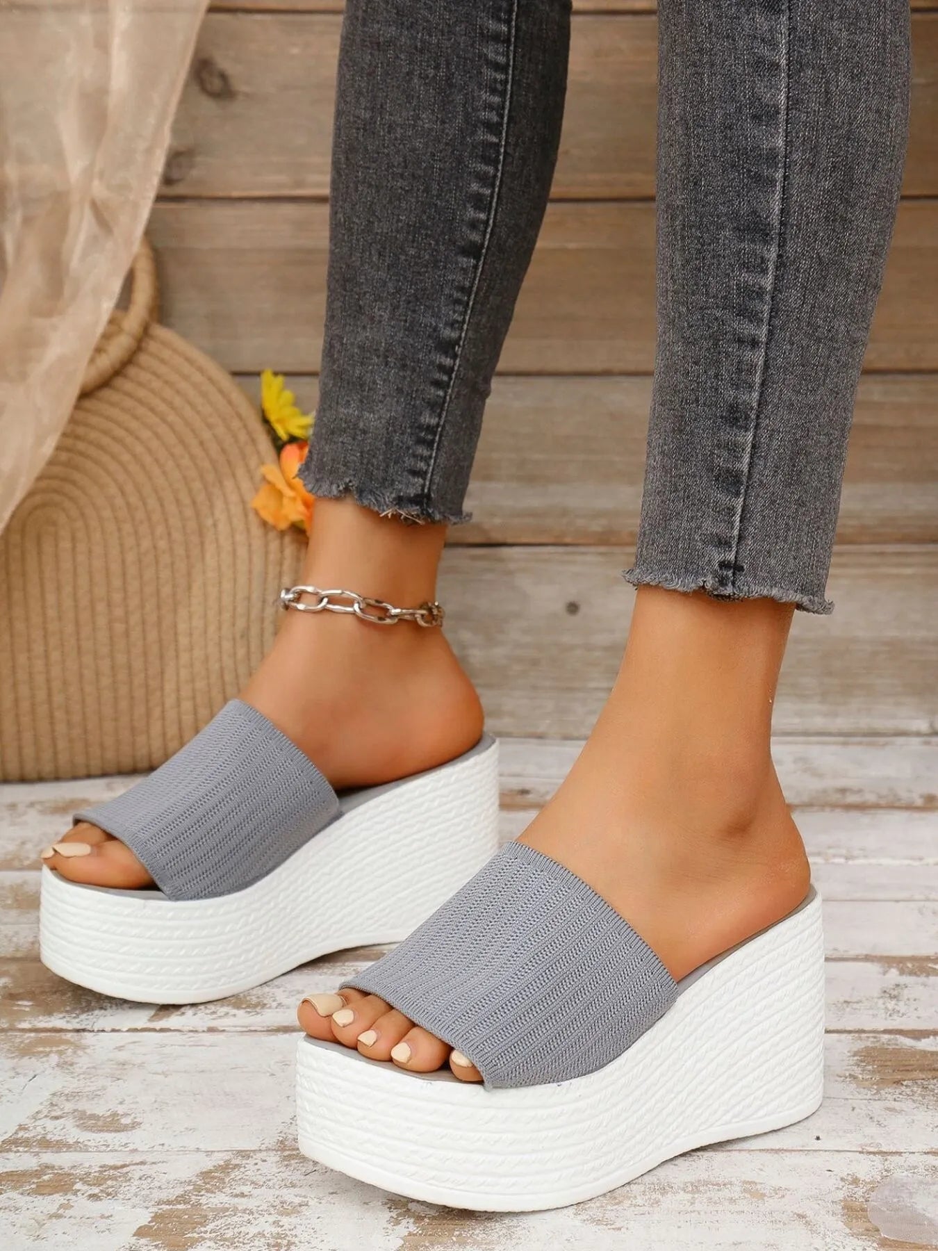 Open Toe Platform Wedge Sandals