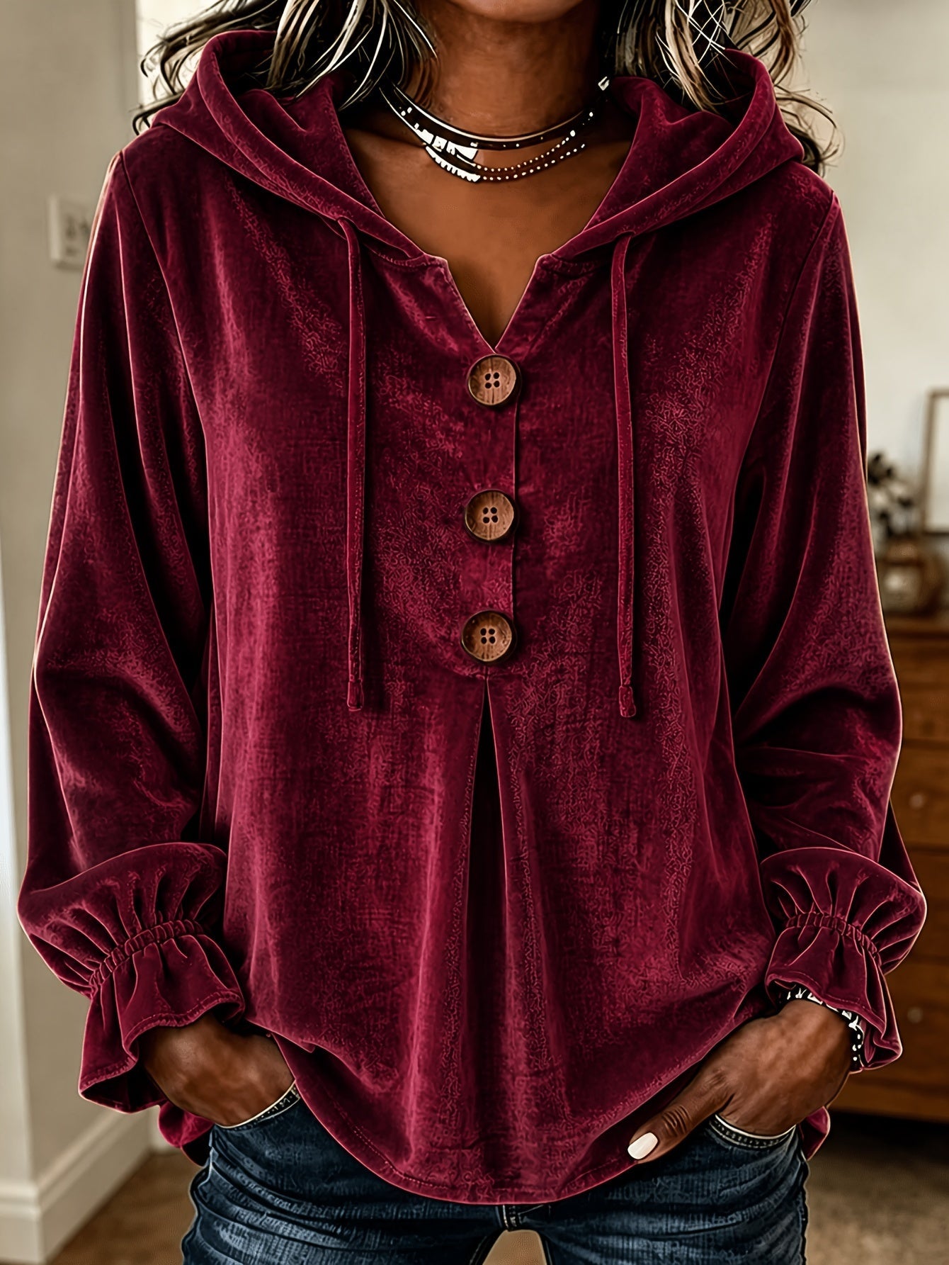 Velvet Long Sleeve Blouse | 8 Colors | S–5XL