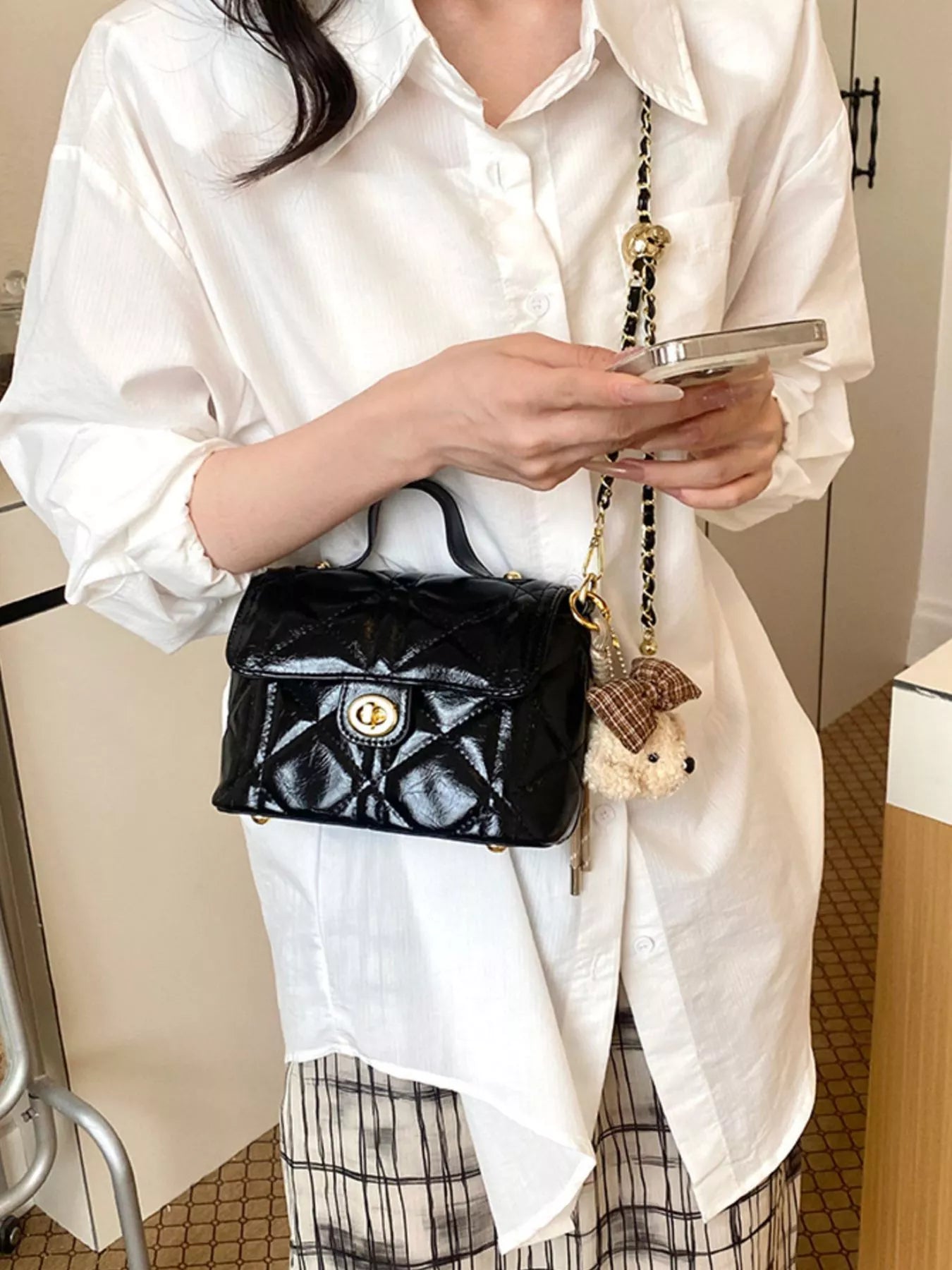 Quilted Leather Crossbody Bag