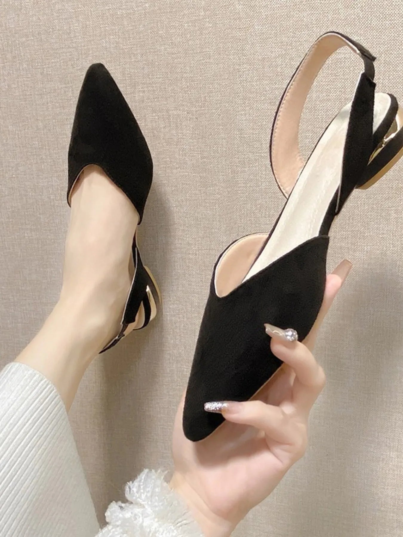 Pointed Toe Slingback Sandals