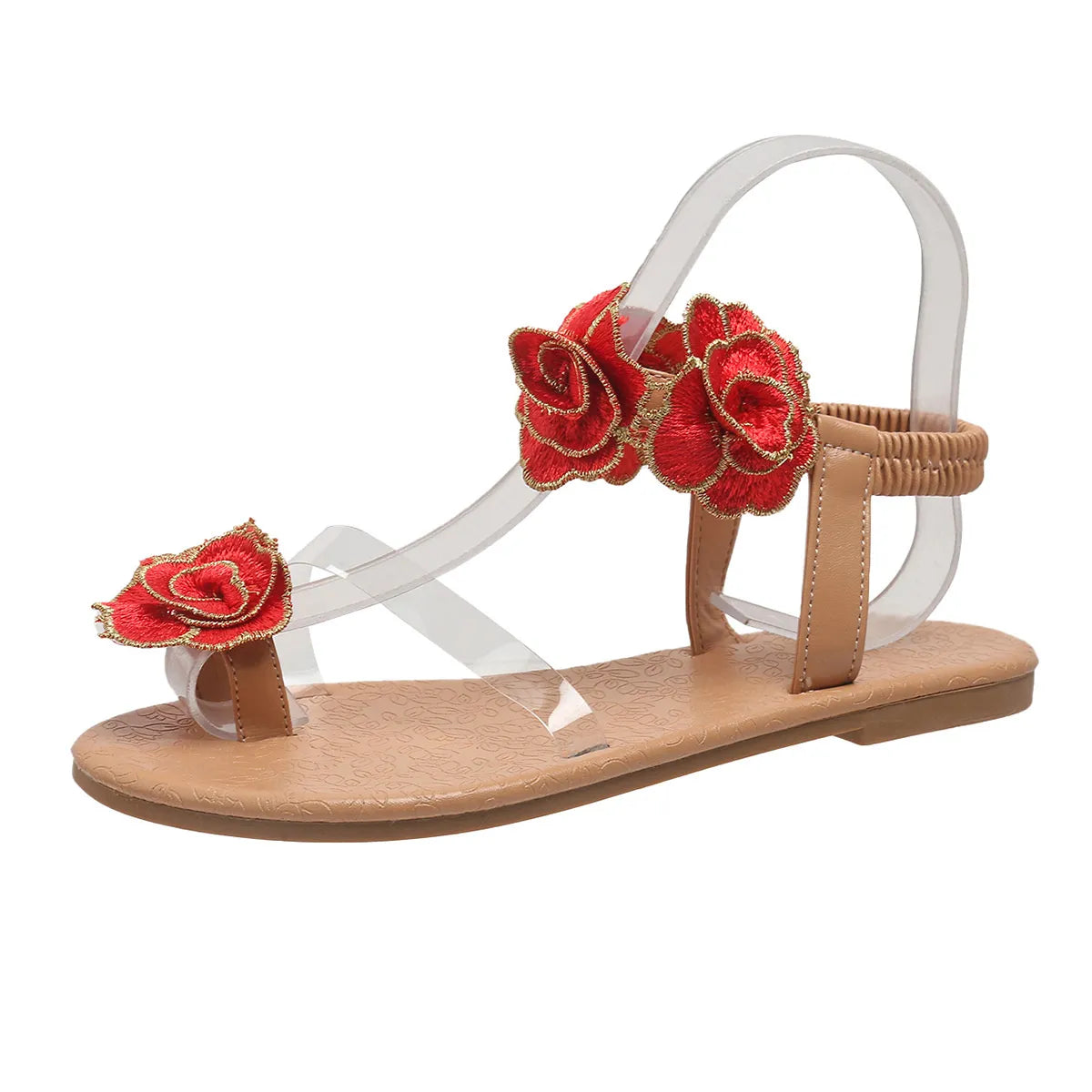 Flower Toe Loop Flats Sandals