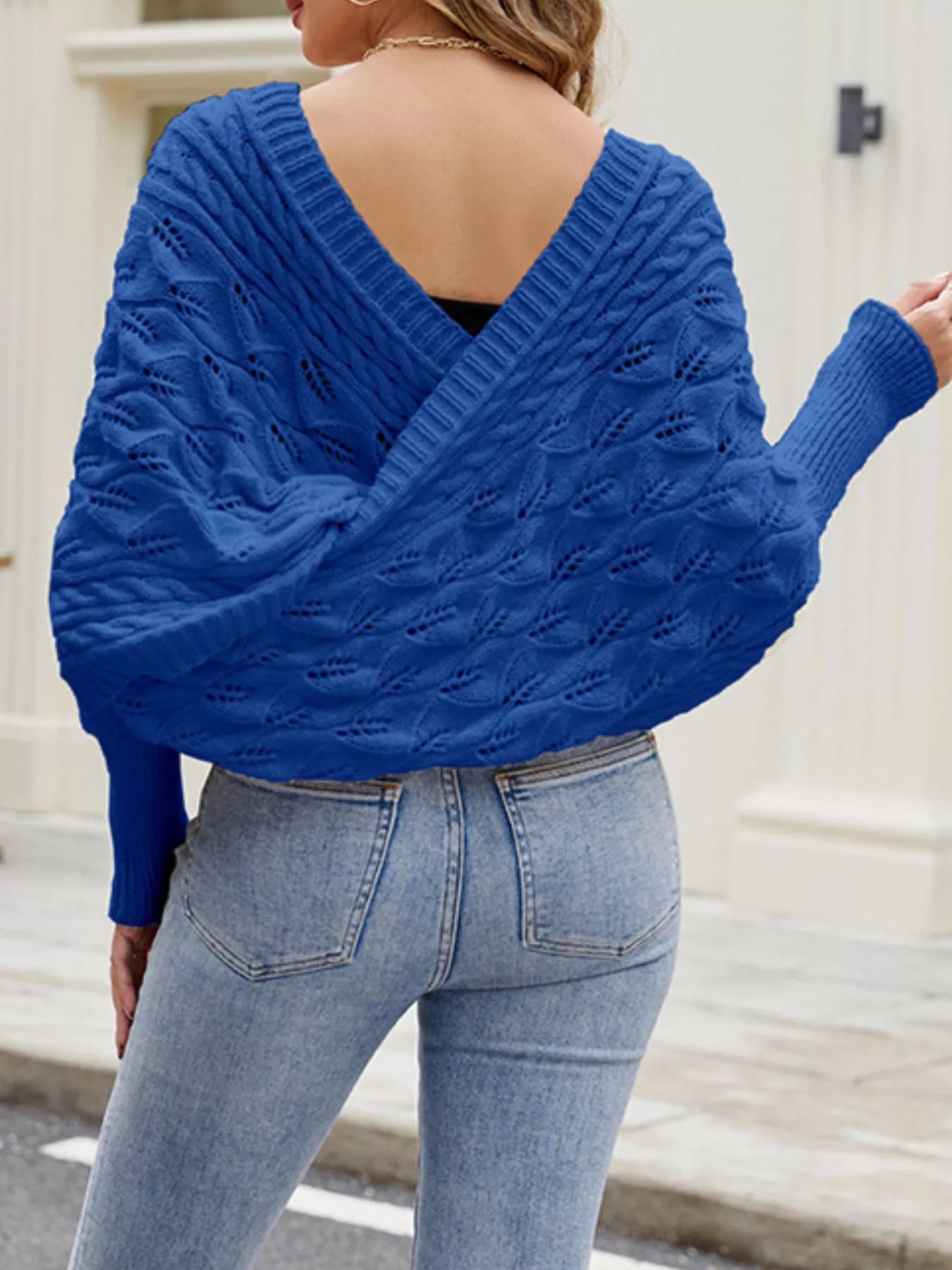 Cable Knit Batwing Sleeve Sweater