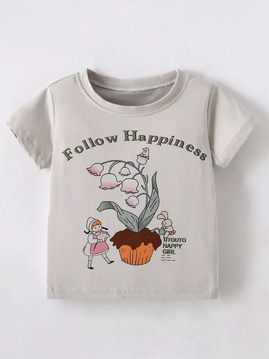 Children's Cartoon Graphic Short Sleeve T-Shirt