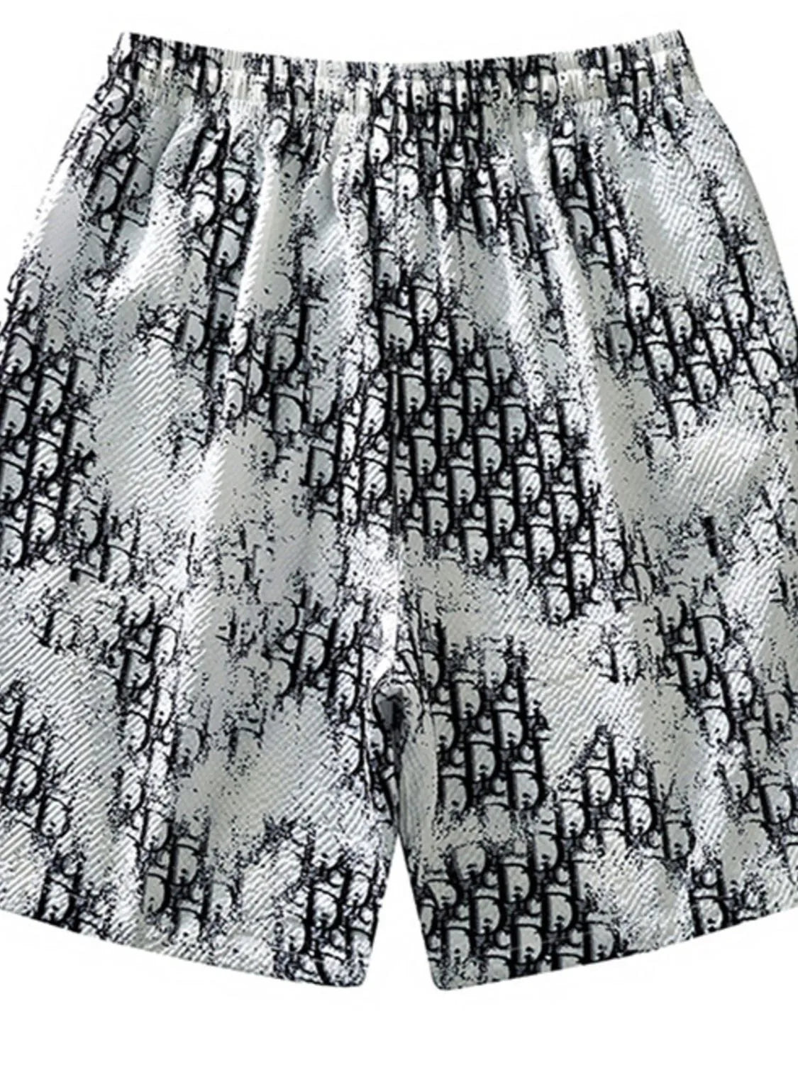 Men's Plus Size Abstract Print Drawstring Shorts