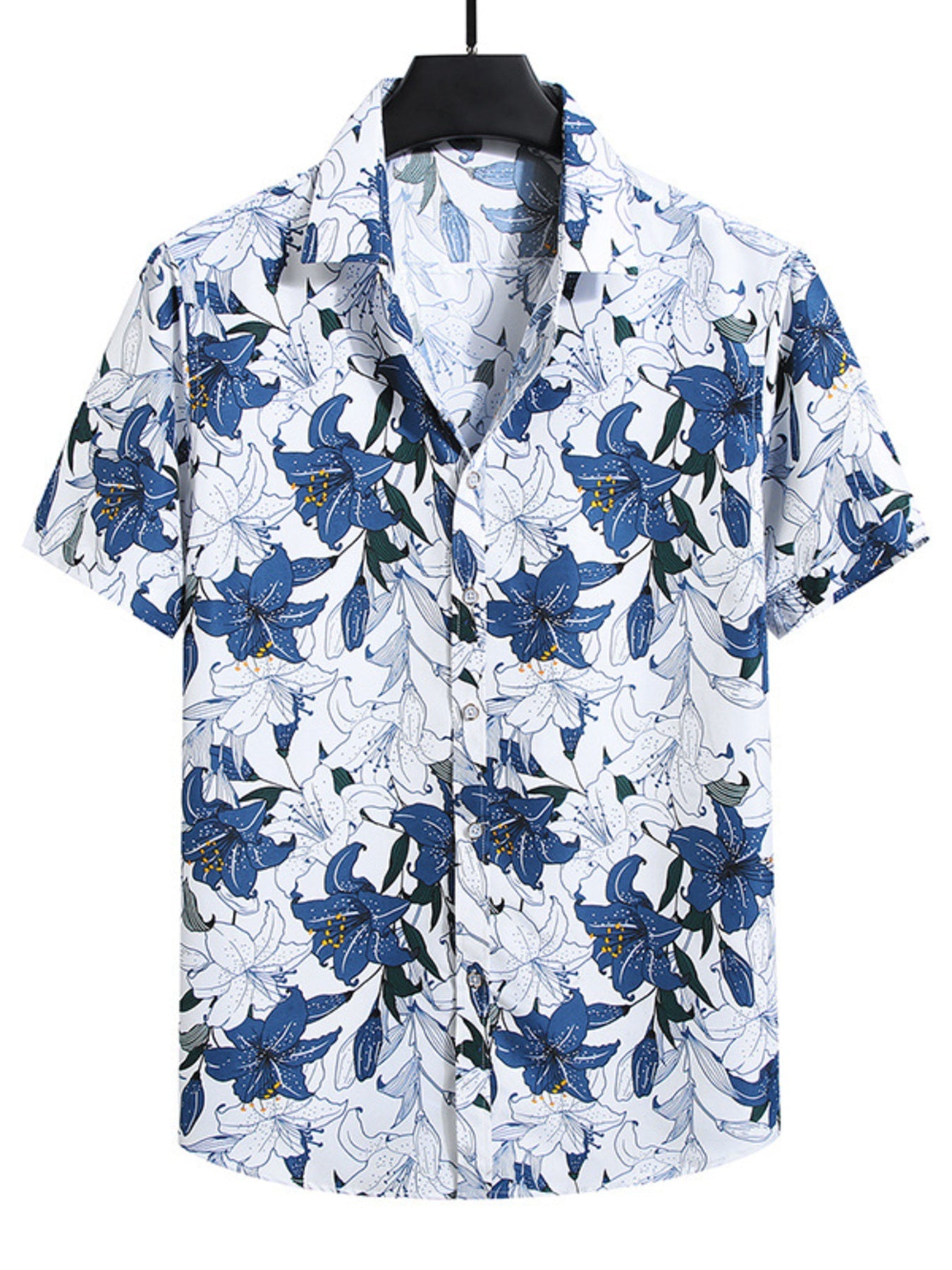 Men's Plus Size Nautical Print Short Sleeve Casual Shirt
