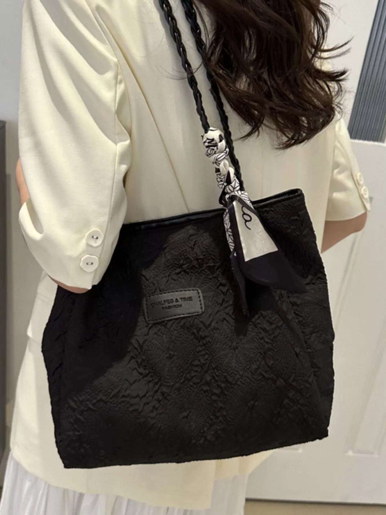 Braided Handle Tote Bag