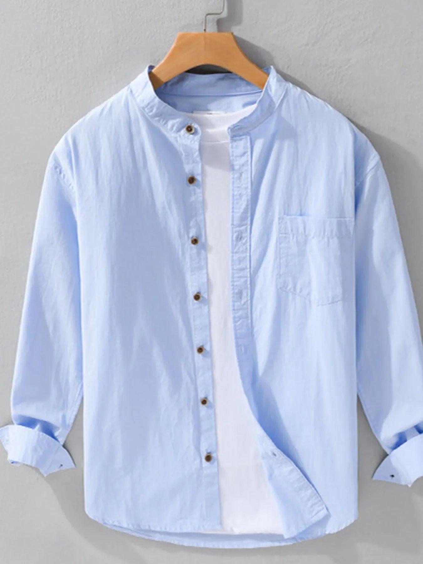 Men's Plus Size Button Up Long Sleeve Shirt