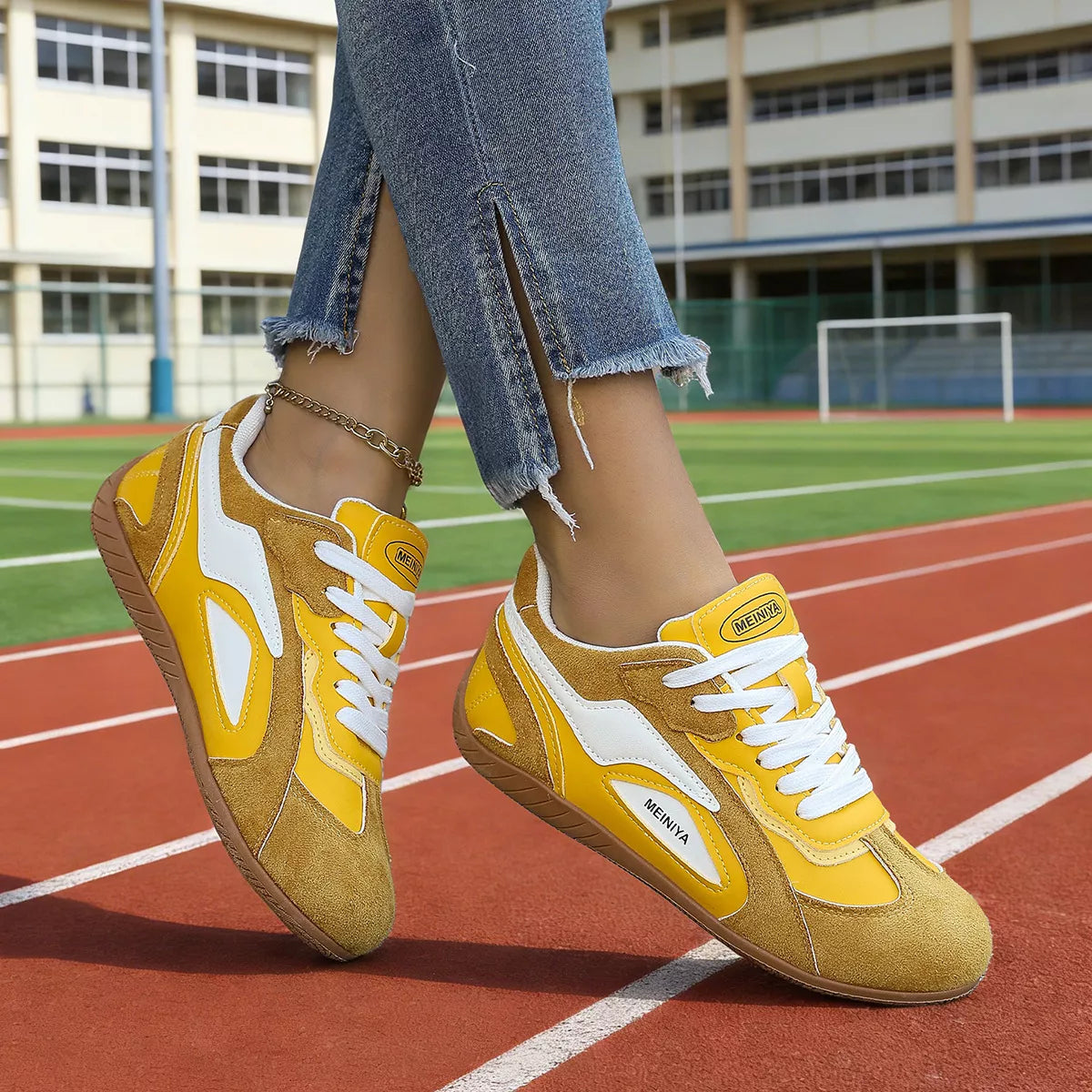 Round Toe Lace Up Sneakers