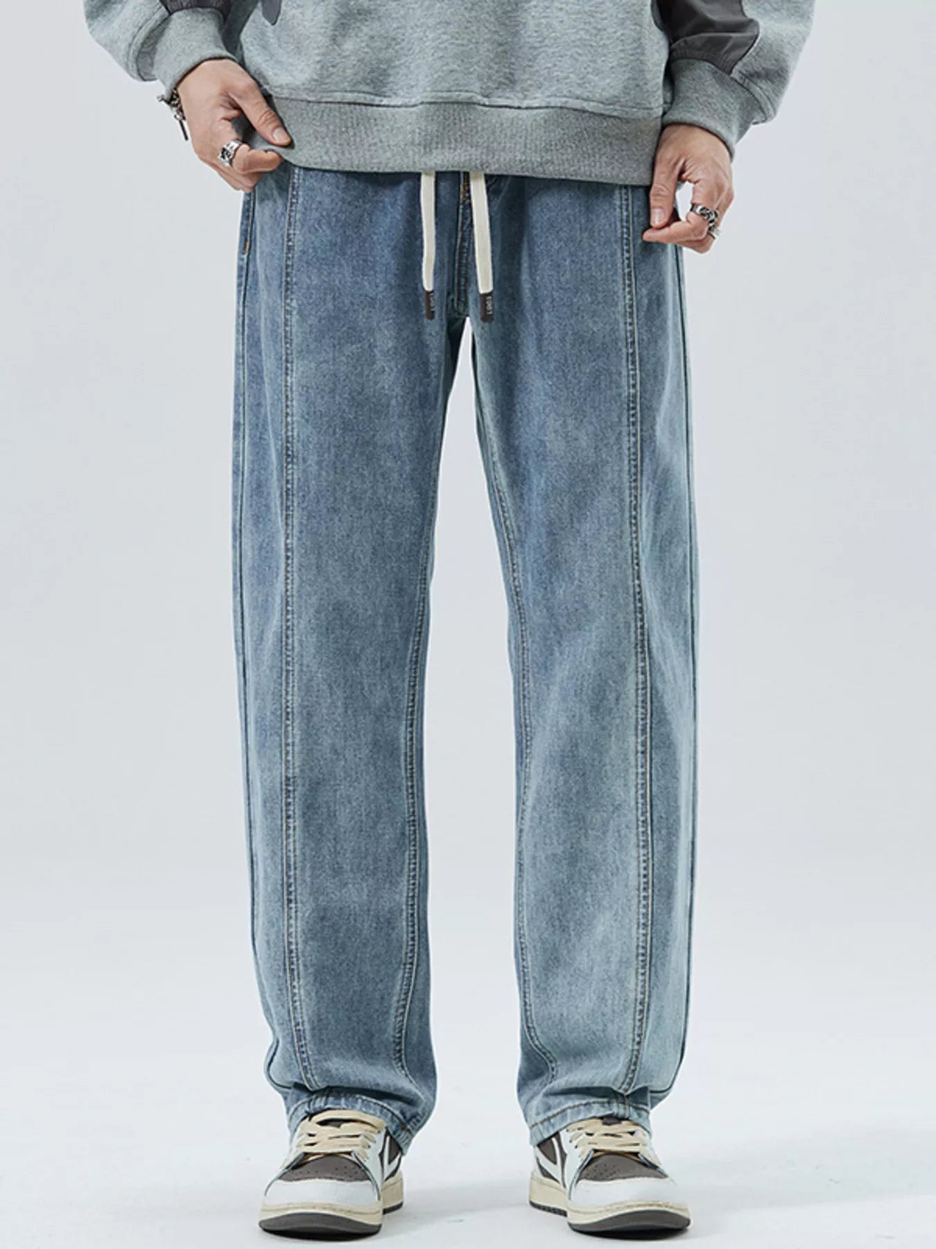 Men's Full Size Loose Fit Straight Leg Jeans Plus Size