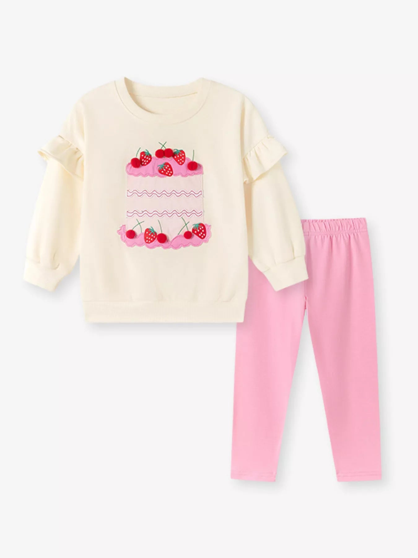 Children's Ruffled Strawberry Top and Pants Set