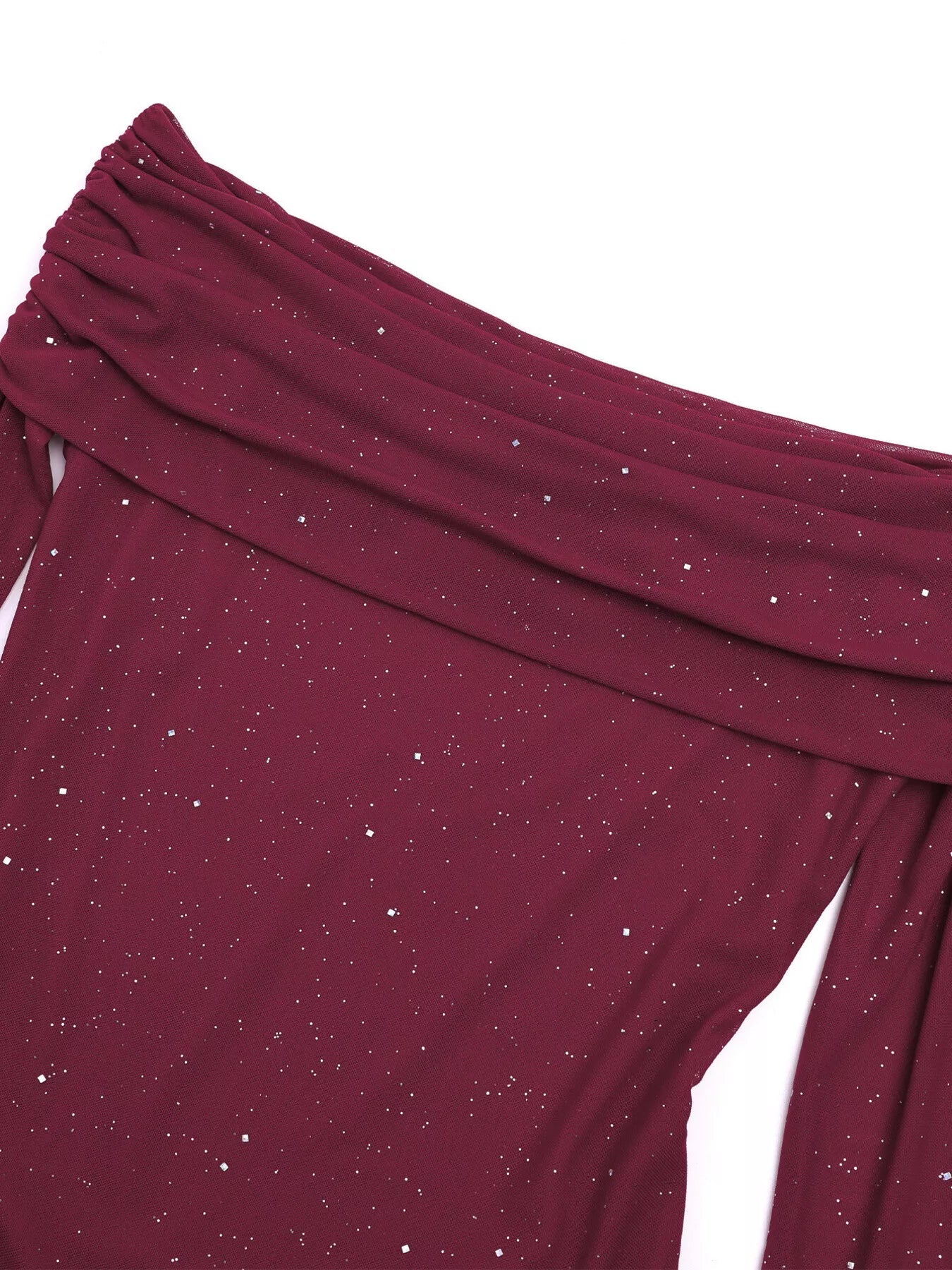 Glitter Off-Shoulder Maxi Dress