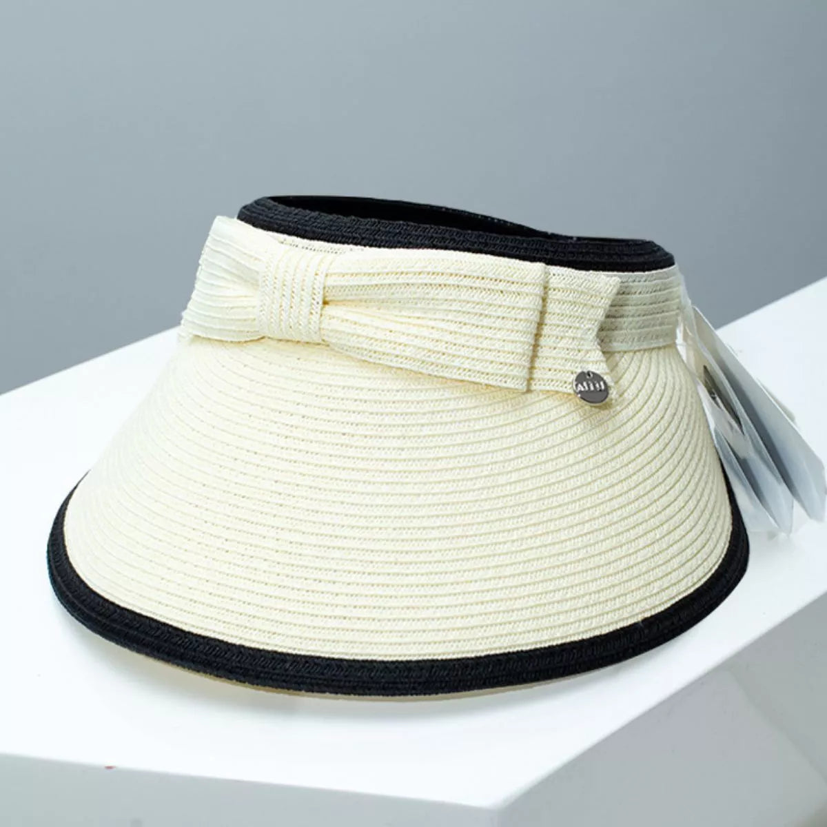 Bowknot Straw Sun Visor Hat