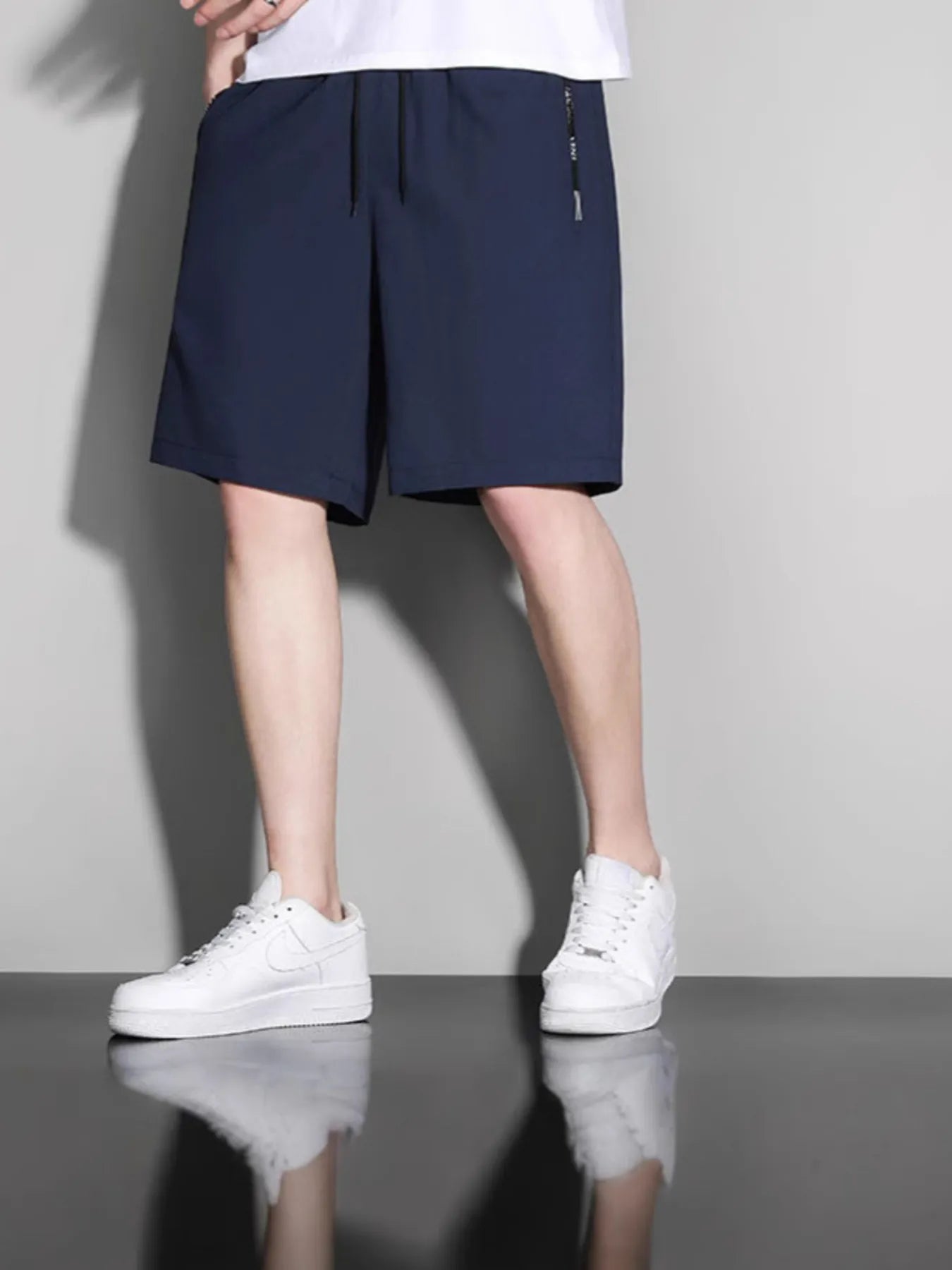 Men's Plus Size Drawstring Shorts with Pockets