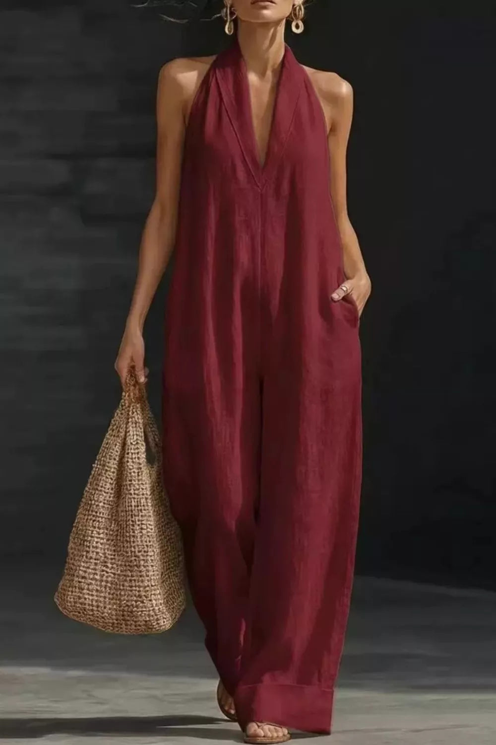 Sleeveless Wide Leg Jumpsuit