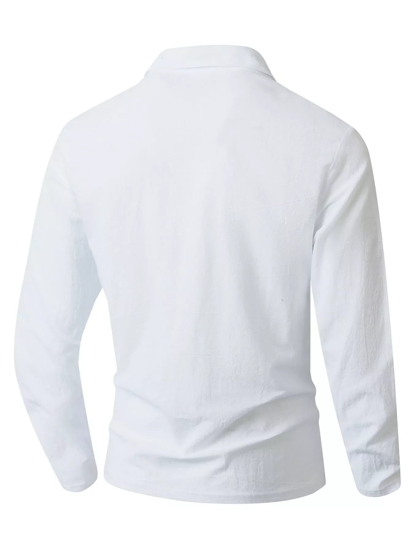 Men's Full Size Casual Long Sleeve Linen-Blend Shirt Plus Size