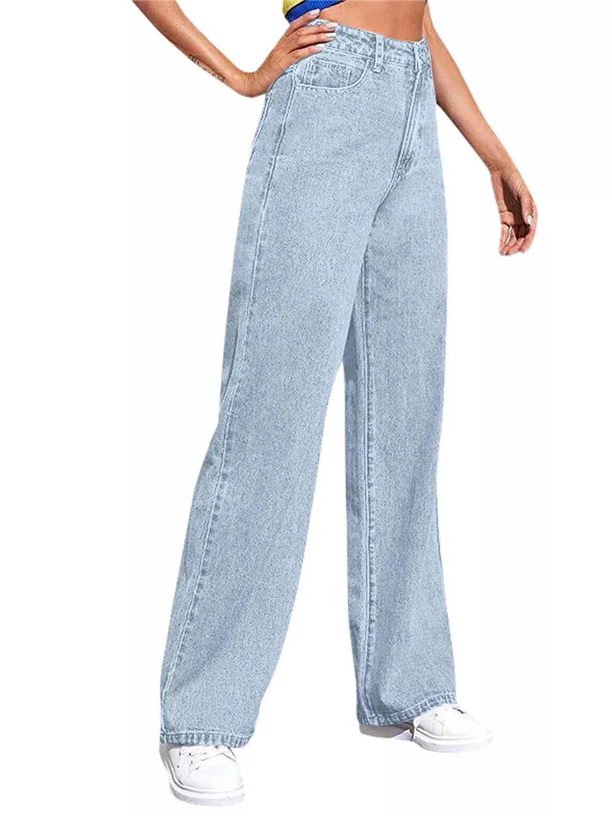 Full Size High-Waisted Wide-Leg Jeans Plus Size