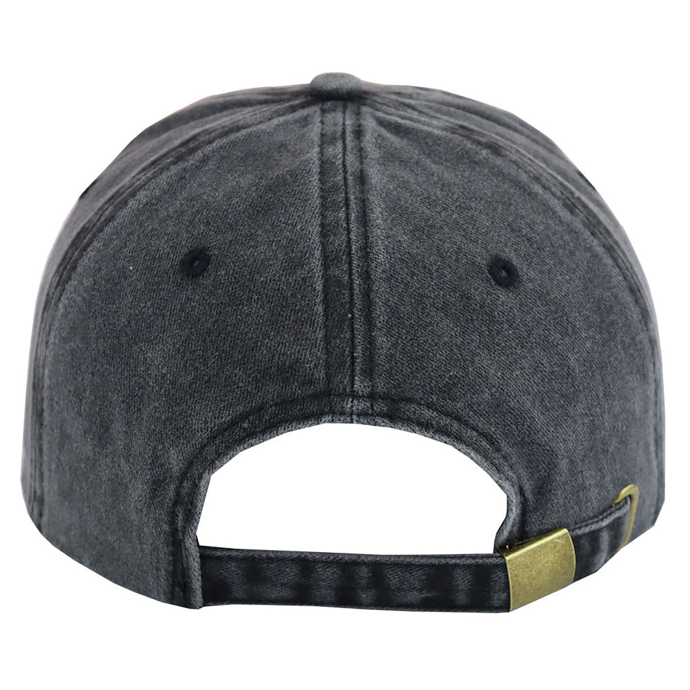 Halloween Golf Skull Embroidered Baseball Cap – Vintage Washed Distressed Hat