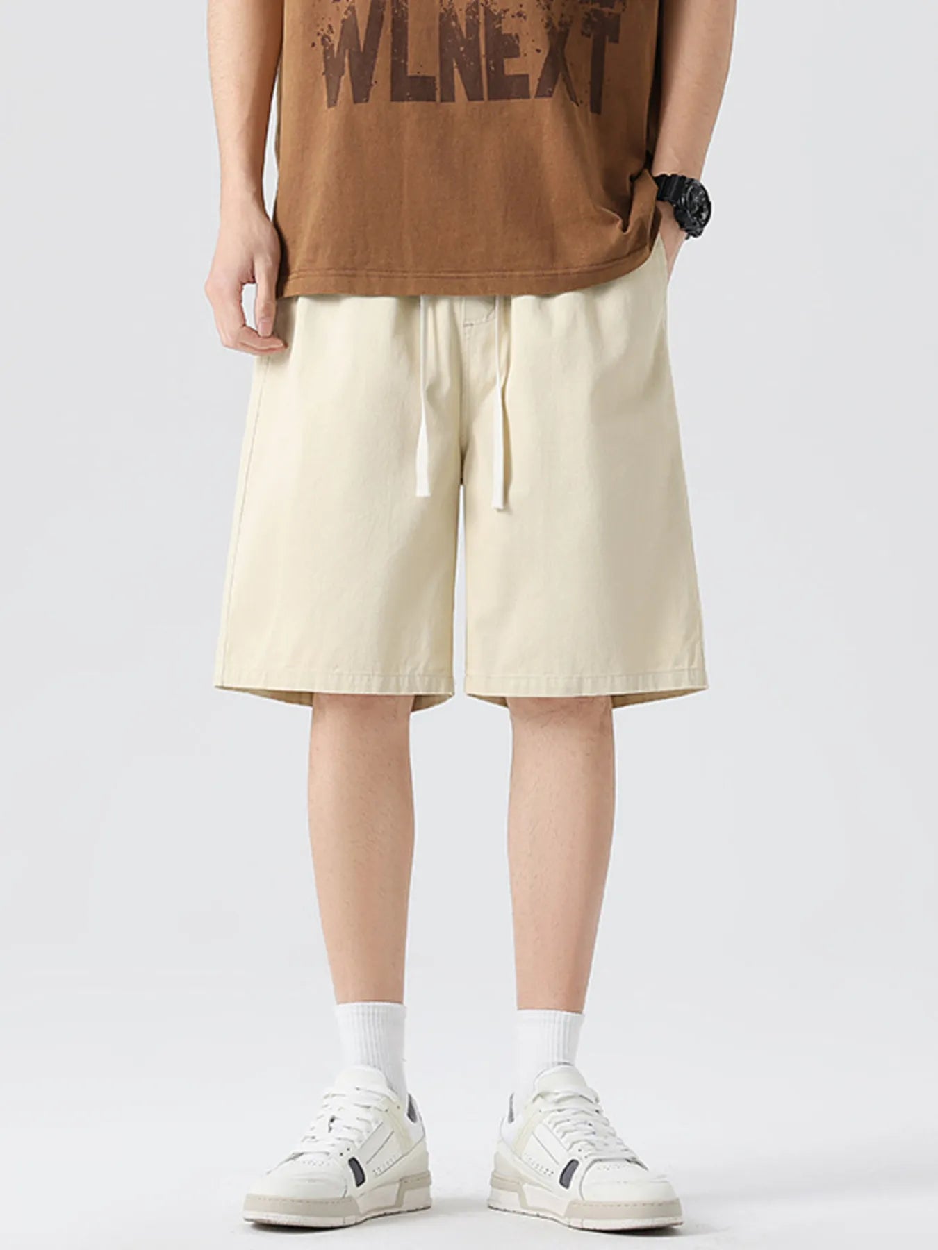 Men's Full Size Wide-Leg Shorts Plus Size