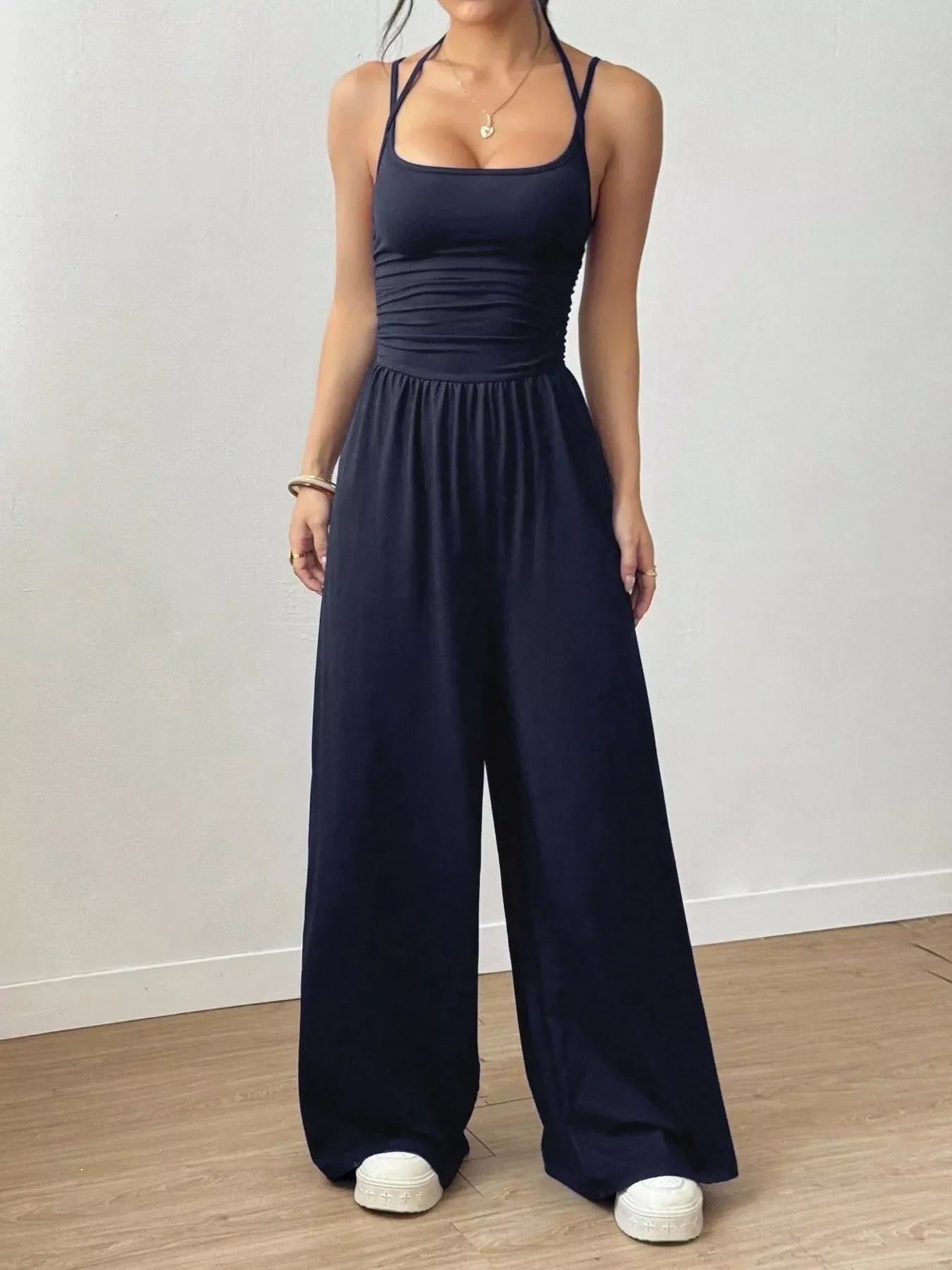Spaghetti Strap Wide-Leg Jumpsuit