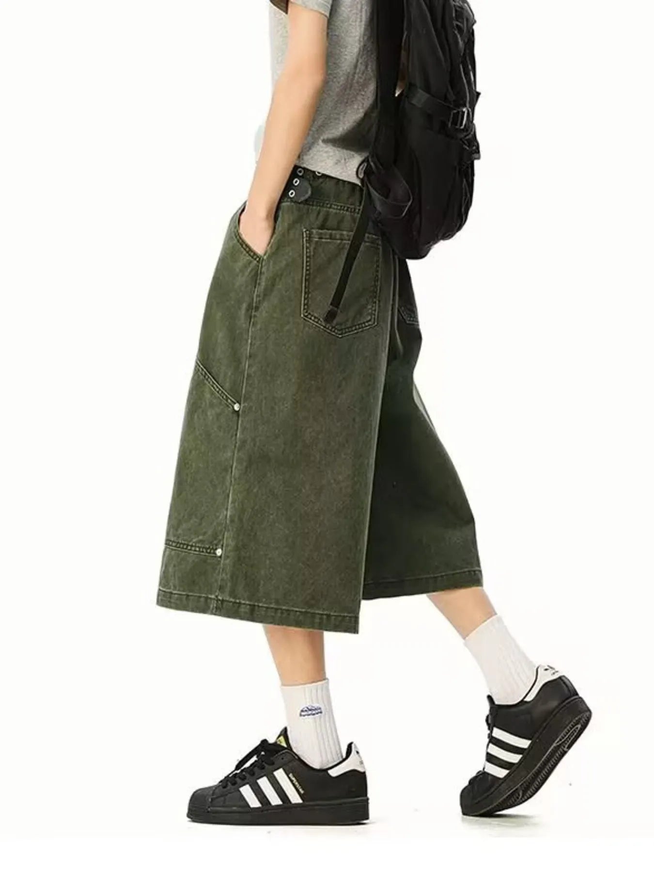 Men's Full Size Wide Leg Cropped Shorts Plus Size