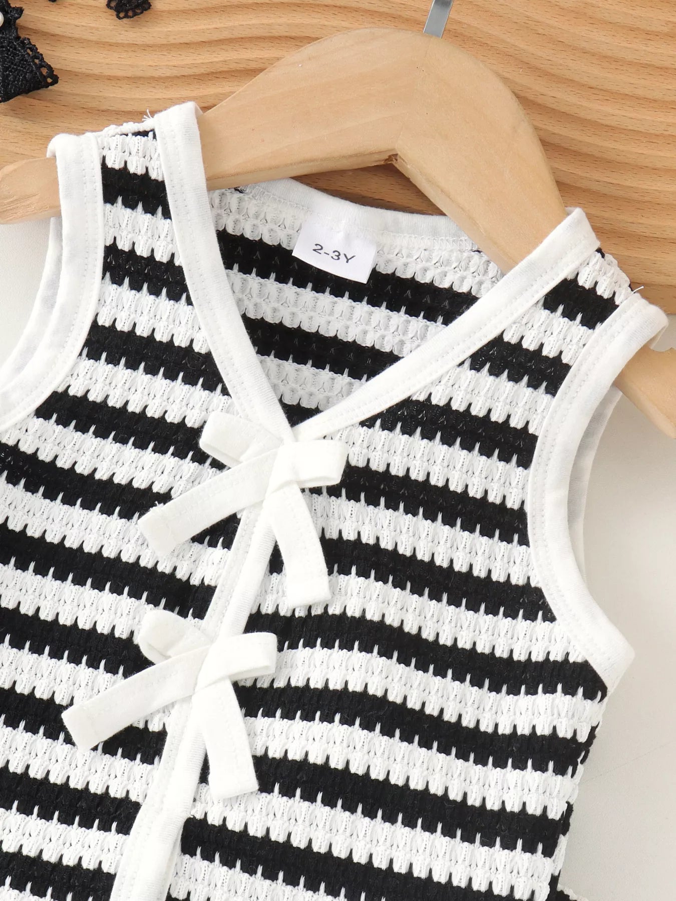 Children's Striped Knit Vest and Shorts Set