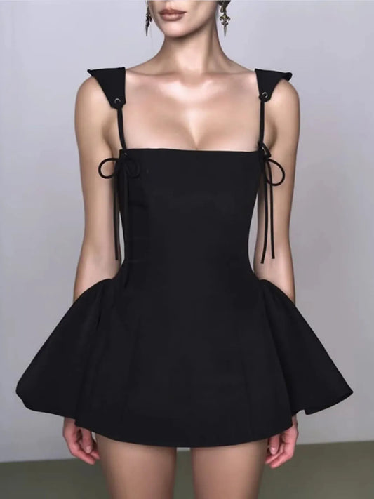 Lace Up Mini Cami Dress