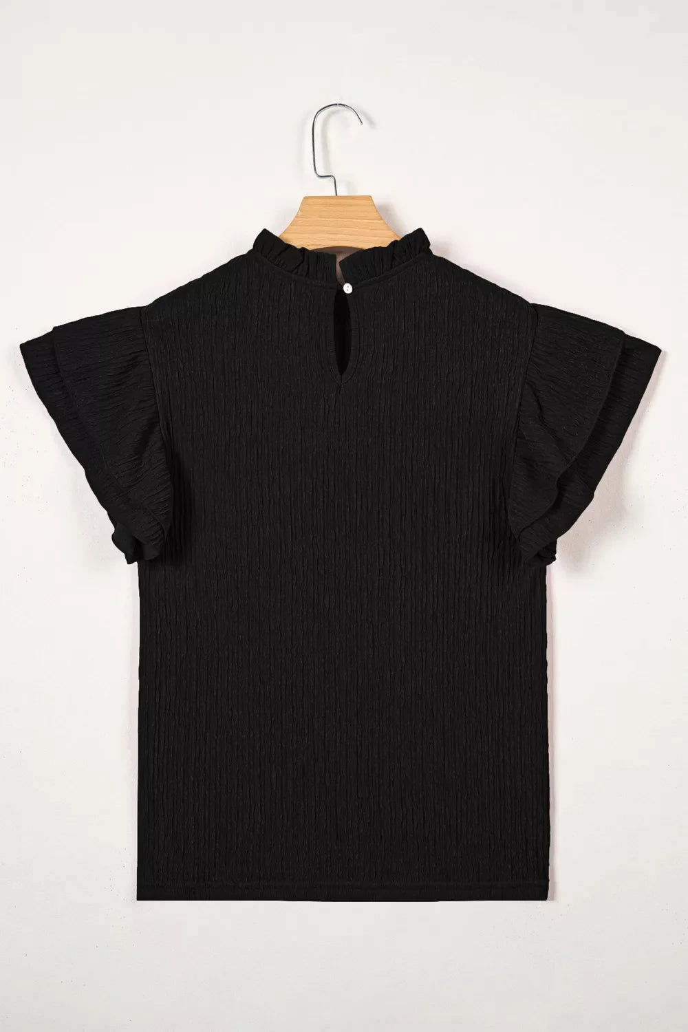 Ruffle Sleeve Textured Blouse