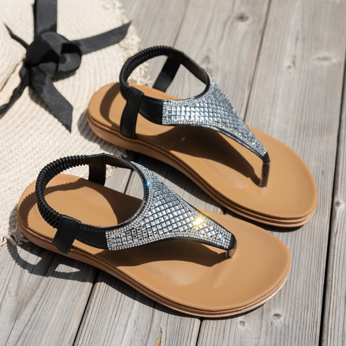 Open Toe Rhinestone Sandals
