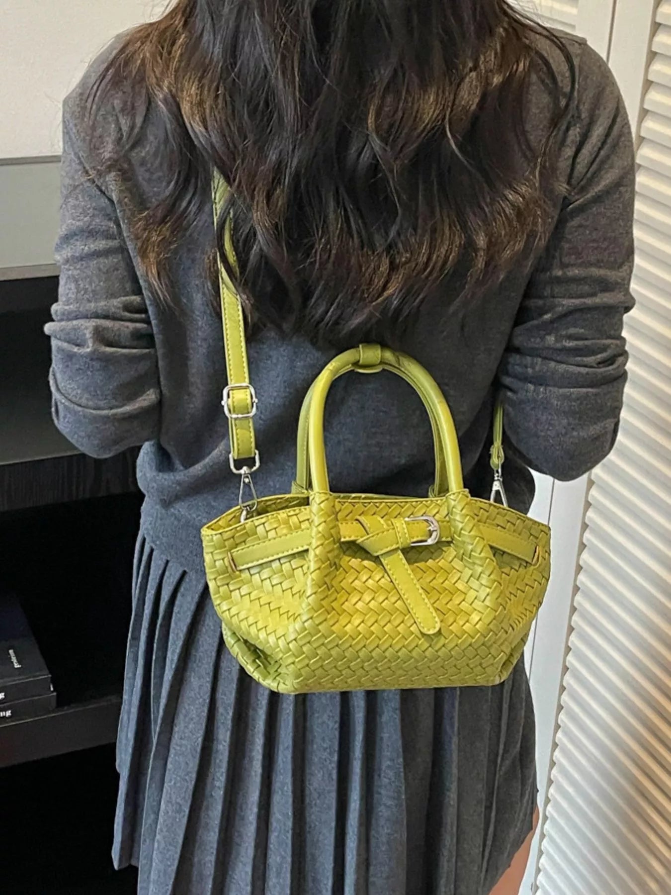 Woven Leather Crossbody Bag