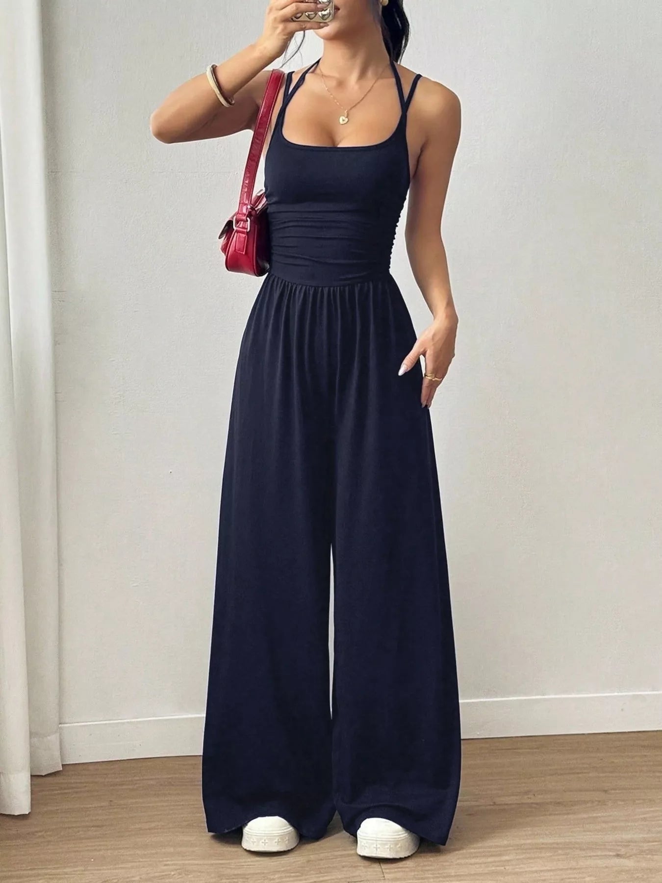 Spaghetti Strap Wide-Leg Jumpsuit