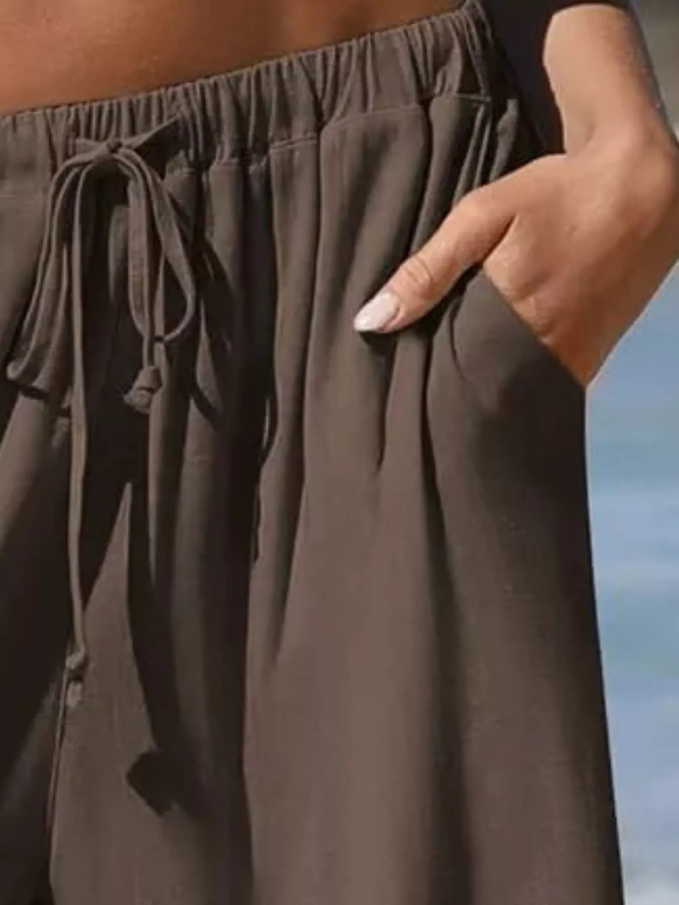 Full Size Wide-Leg Pants with Ruffle Hem Plus Size