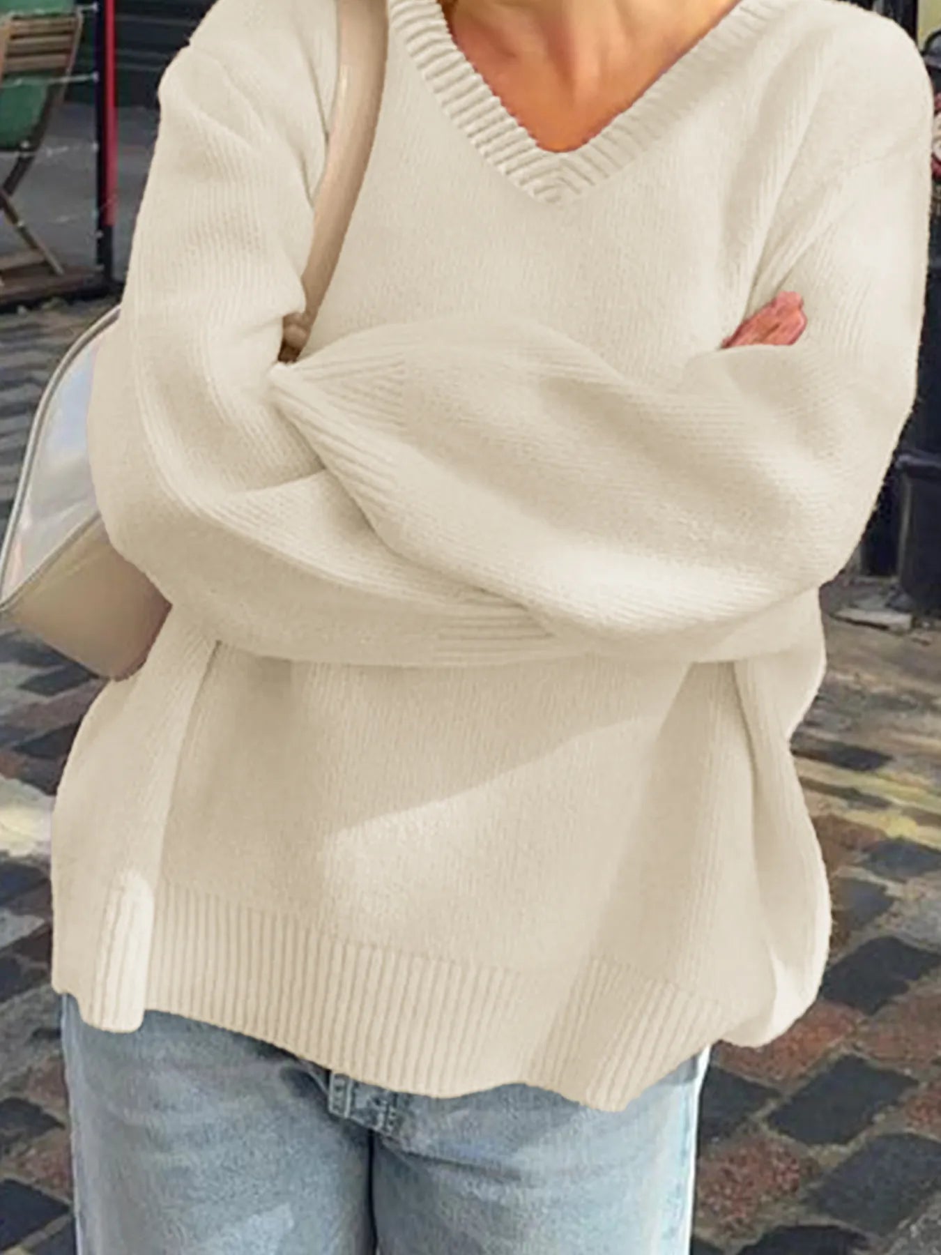 V-Neck Long Sleeve Sweater