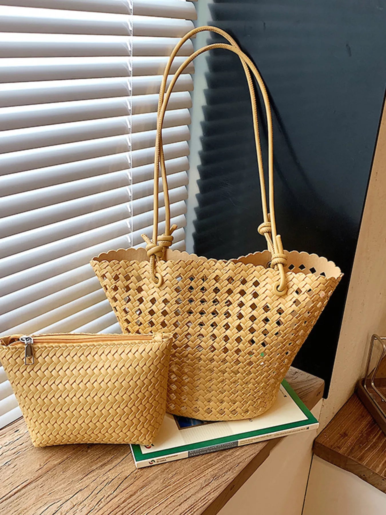 Woven Leather Shoulder Bag