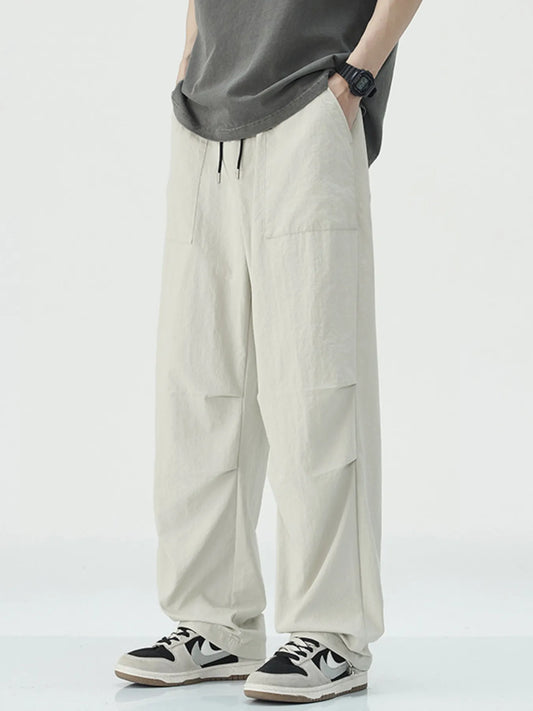 Men's Drawstring Wide Leg Pants