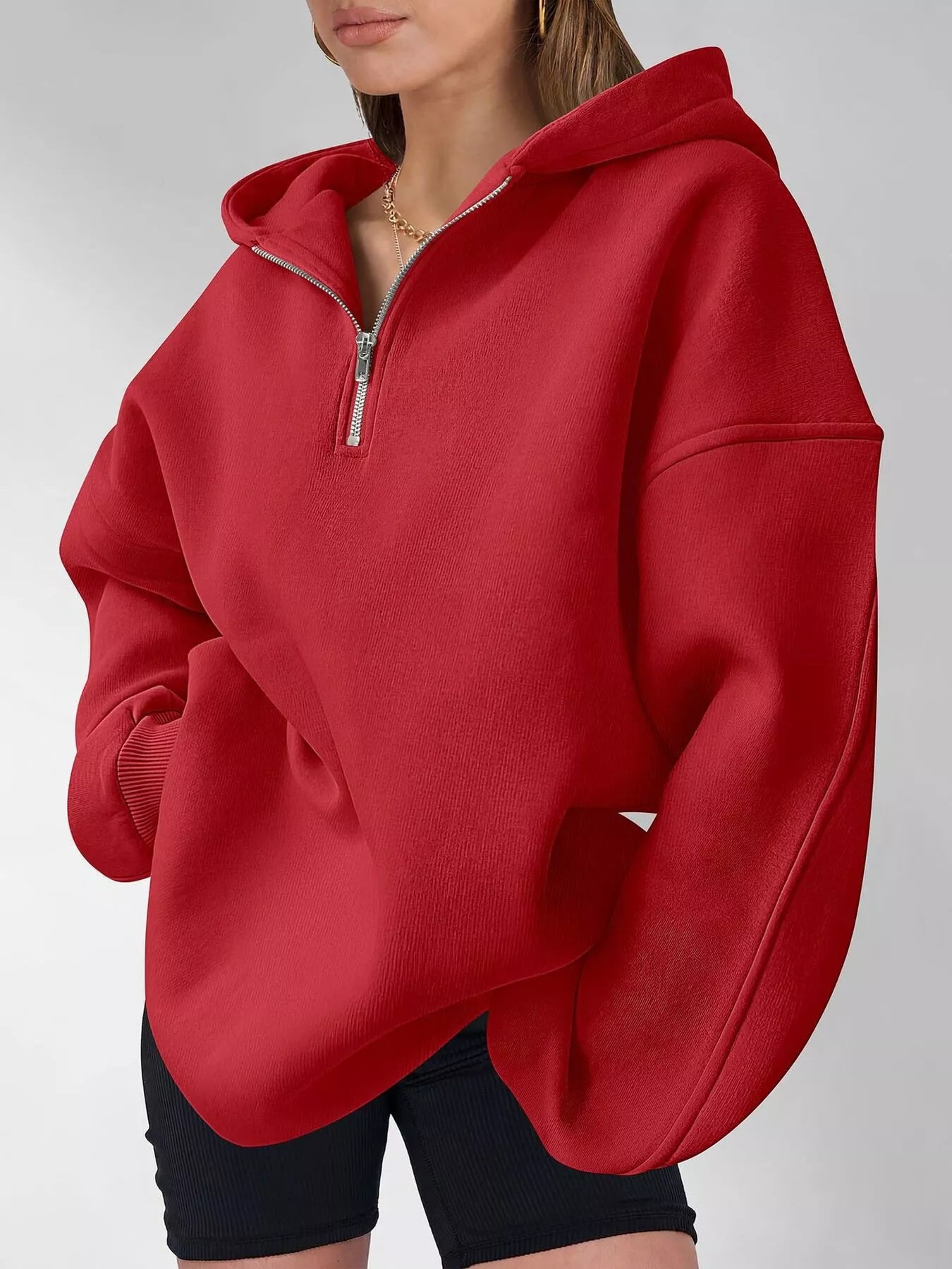 Oversized Quarter-Zip Hoodie