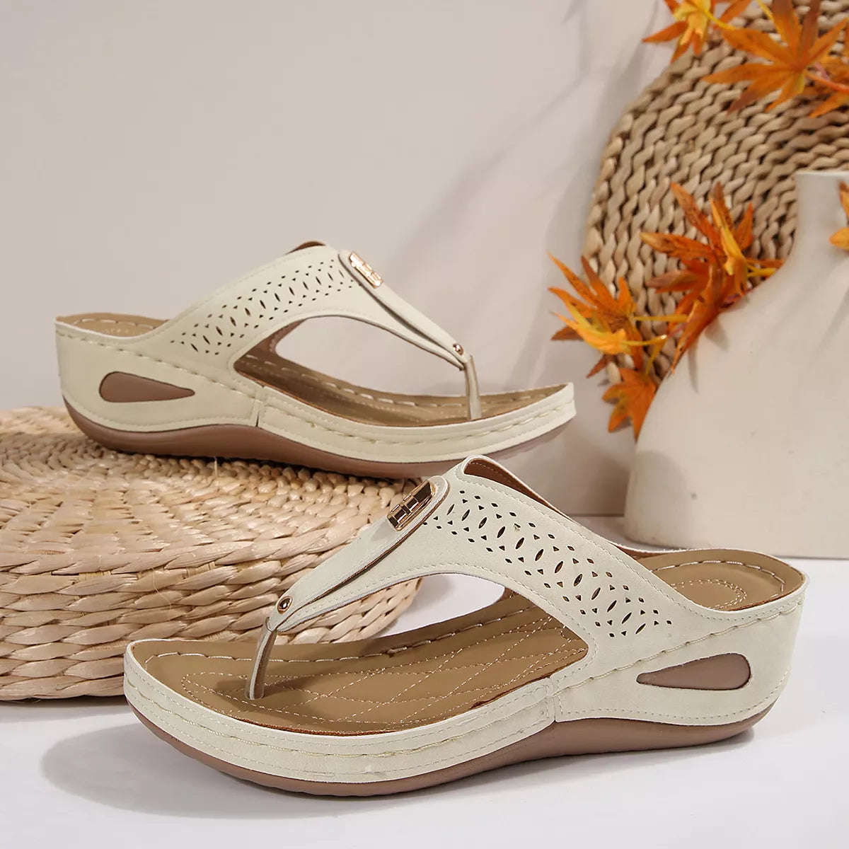 Toe Post Wedge Sandals