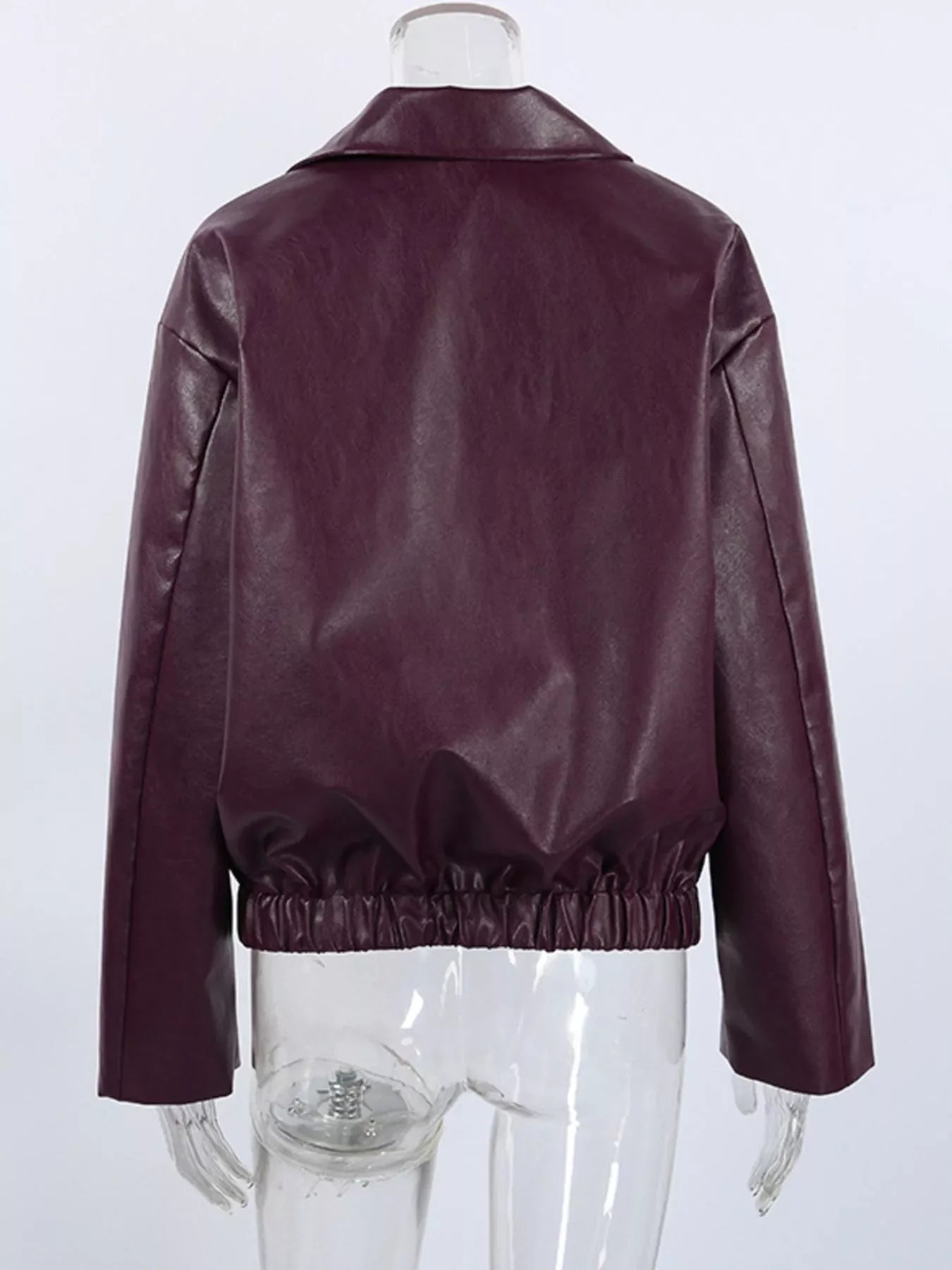 Faux Leather Zip Up Jacket