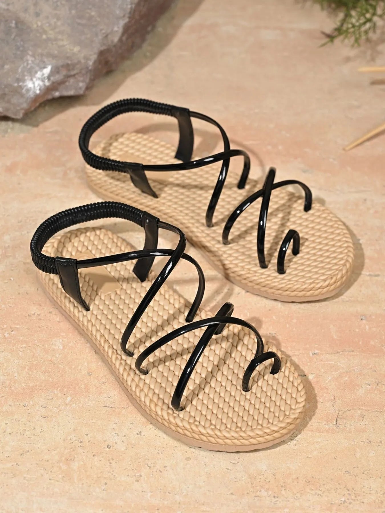 Toe Loop Flat Sandals