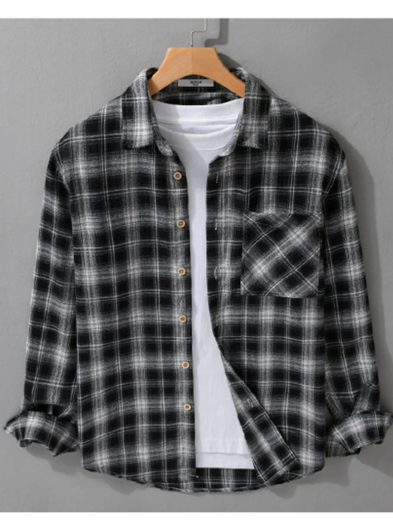 Men's Plus Size Button Up Long Sleeve Shirt