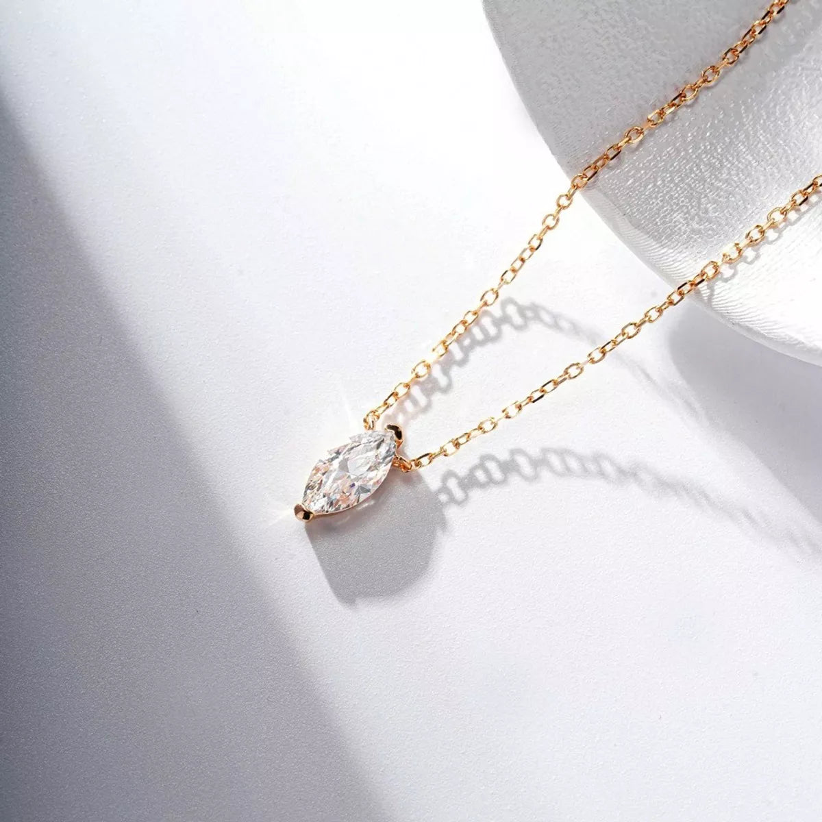 925 Sterling Silver Zircon Teardrop Necklace