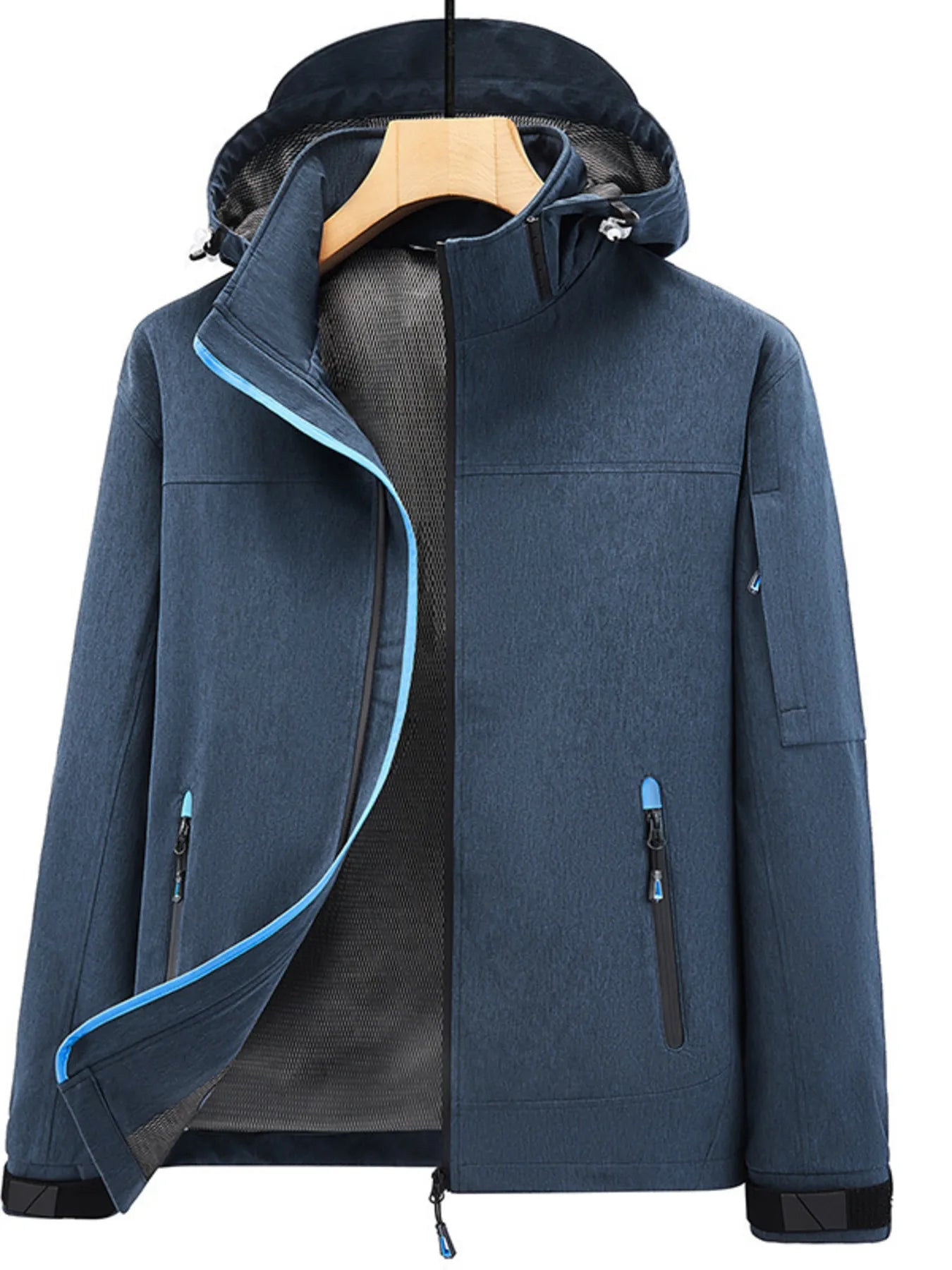 Men's Plus Size Outdoor Zip Up Hooded Jacket